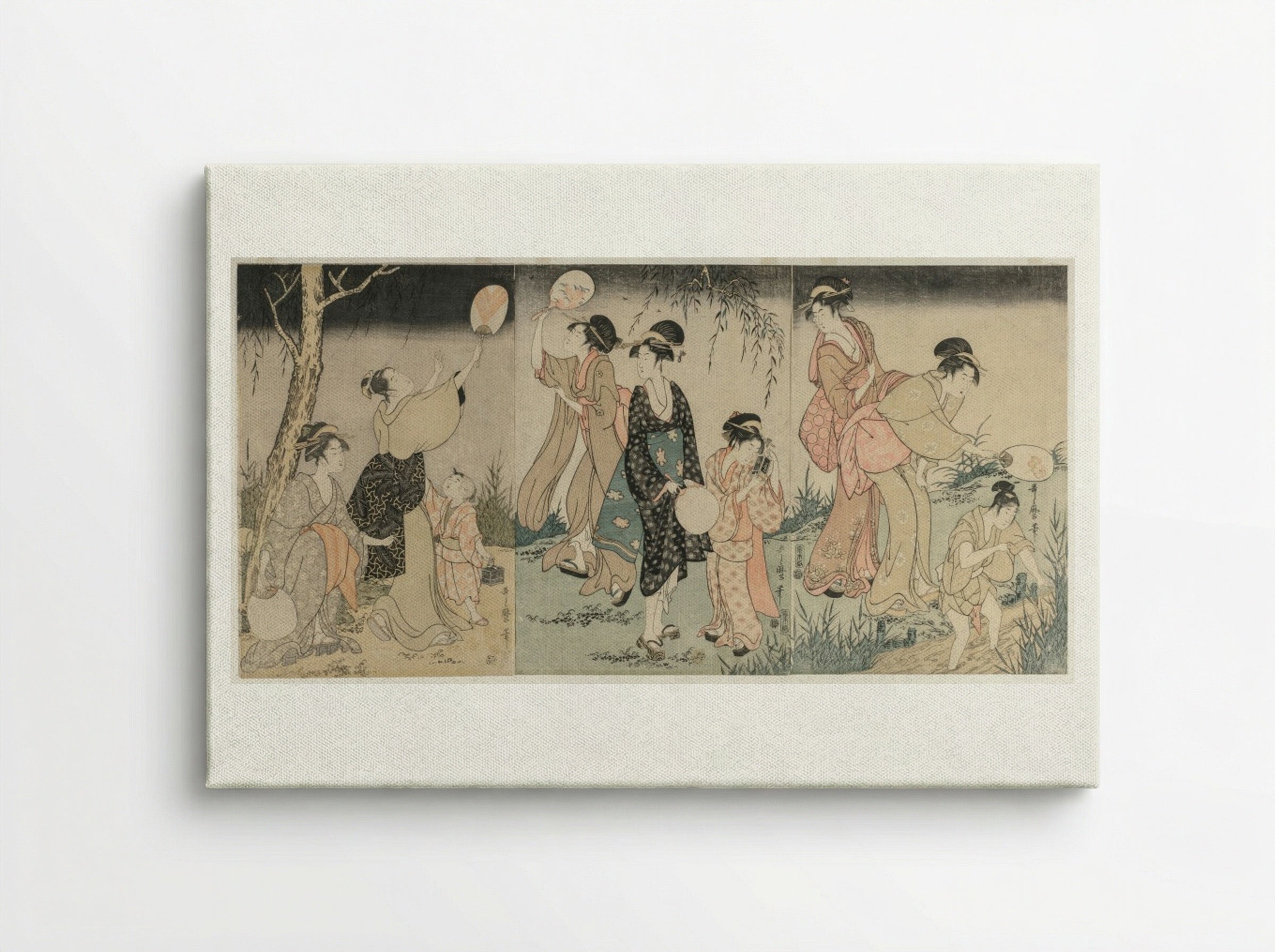 Catching Fireflies - Kitagawa Utamaro - Canvas