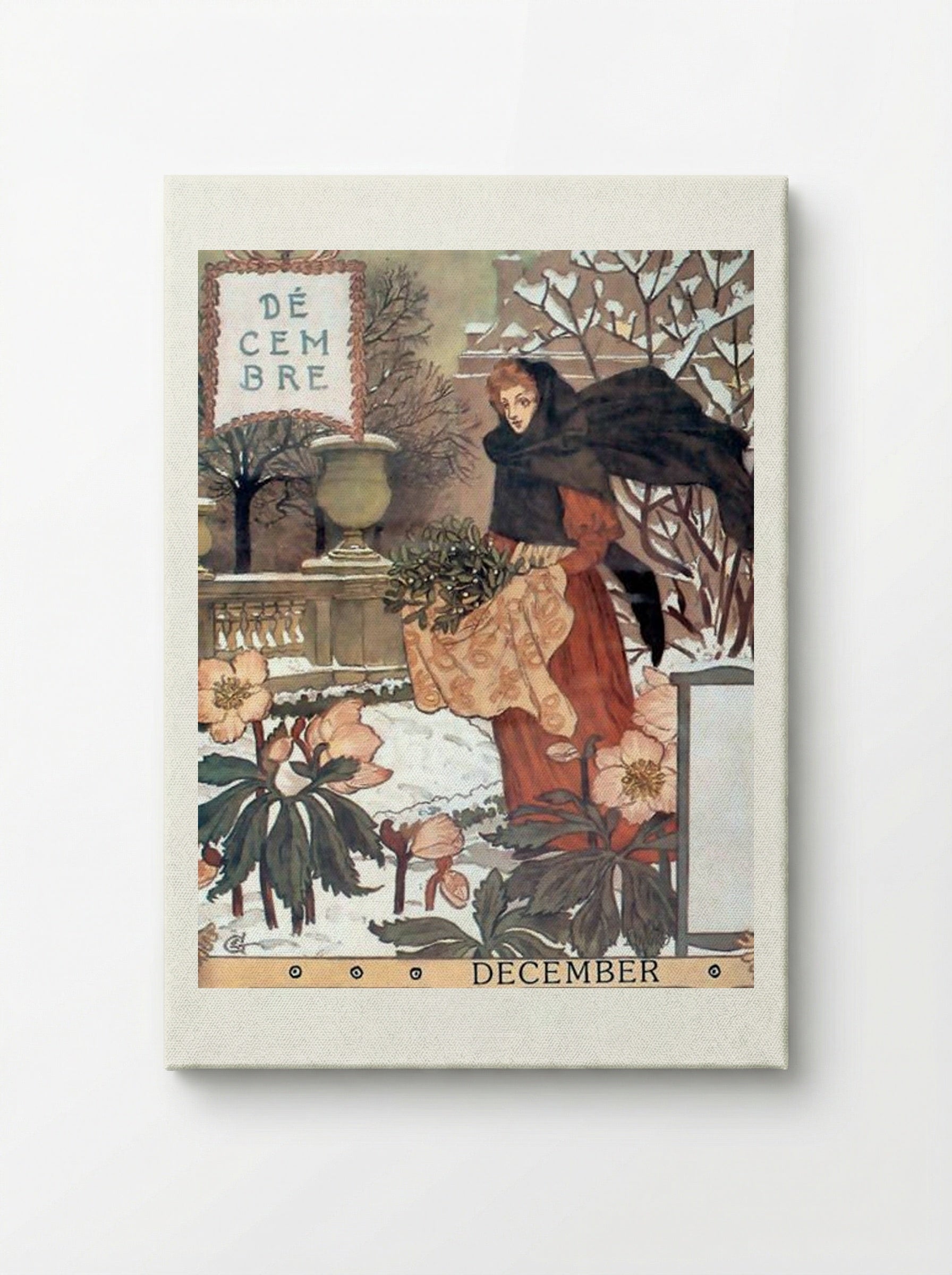 La Belle Jardinière - December - Eugène Grasset - Canvas