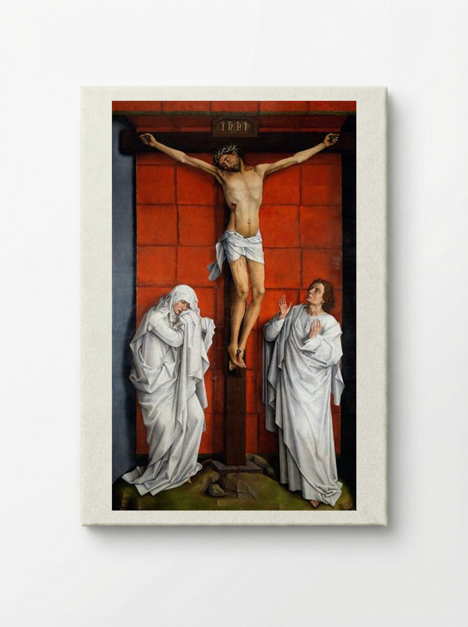Crucifixion with the Virgin and Saint John the Evangelist - Rogier van der Weyden - Canvas