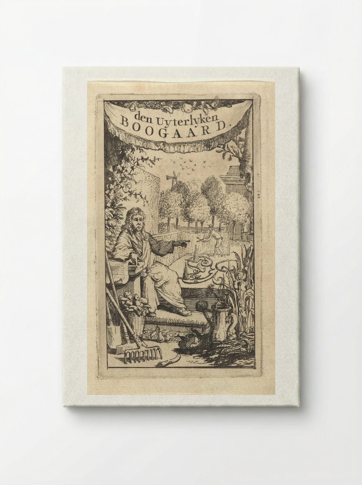 Man in een tuin - Vincent Laurensz. van der Vinne (II) - Canvas