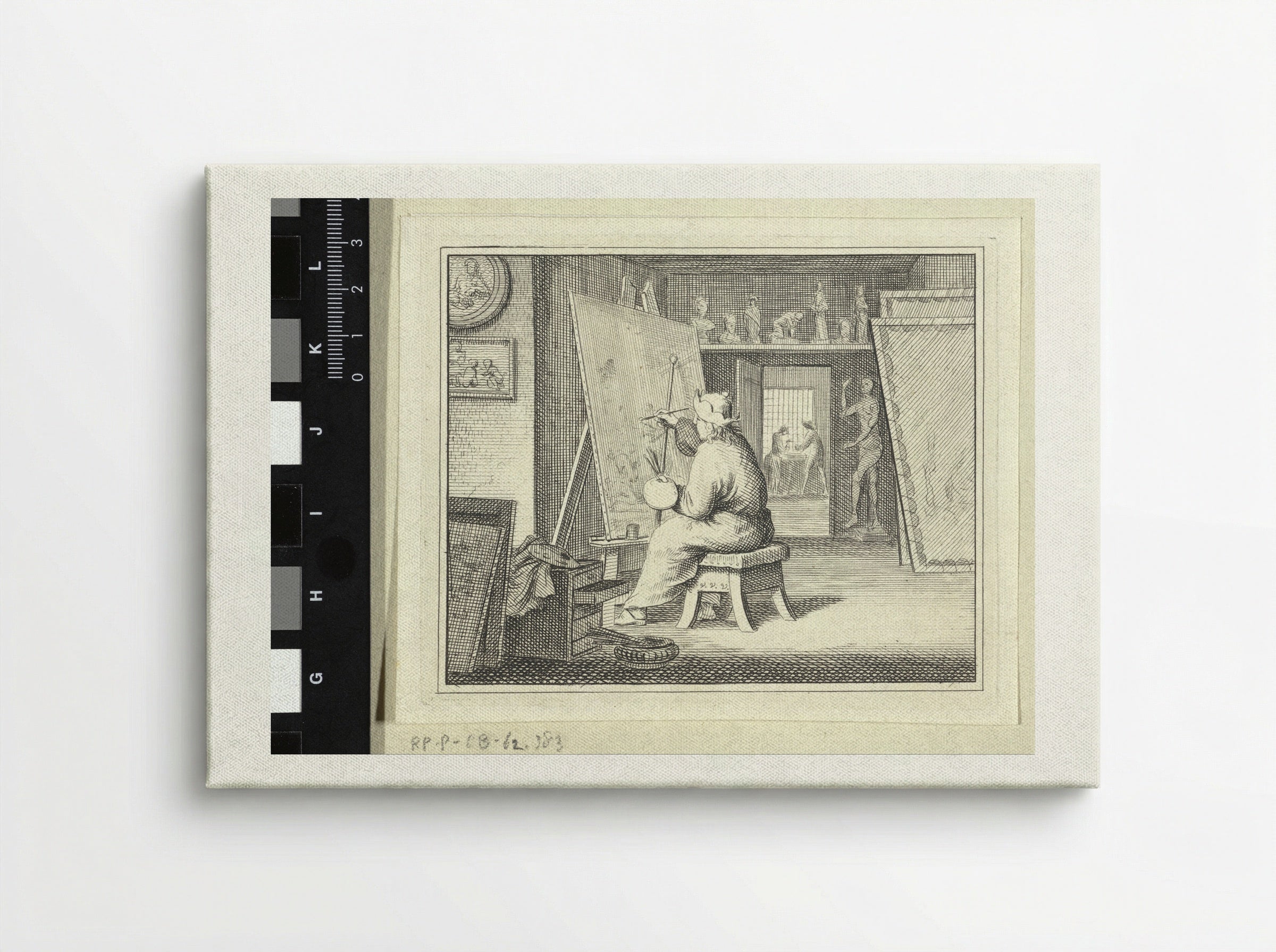 Schilder in zijn atelier - Vincent Laurensz. van der Vinne (II) - Canvas