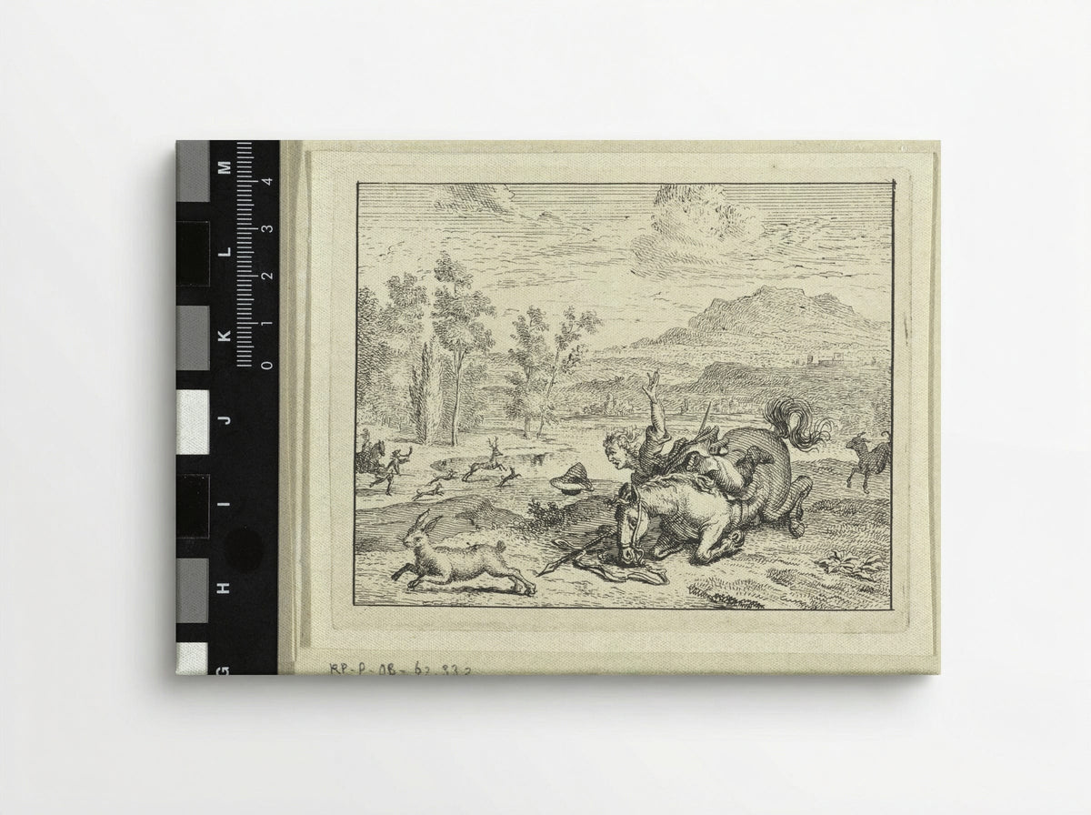 Jager valt van zijn paard (Hunter Falling from his Horse) - Vincent Laurensz. van der Vinne (II) - Canvas