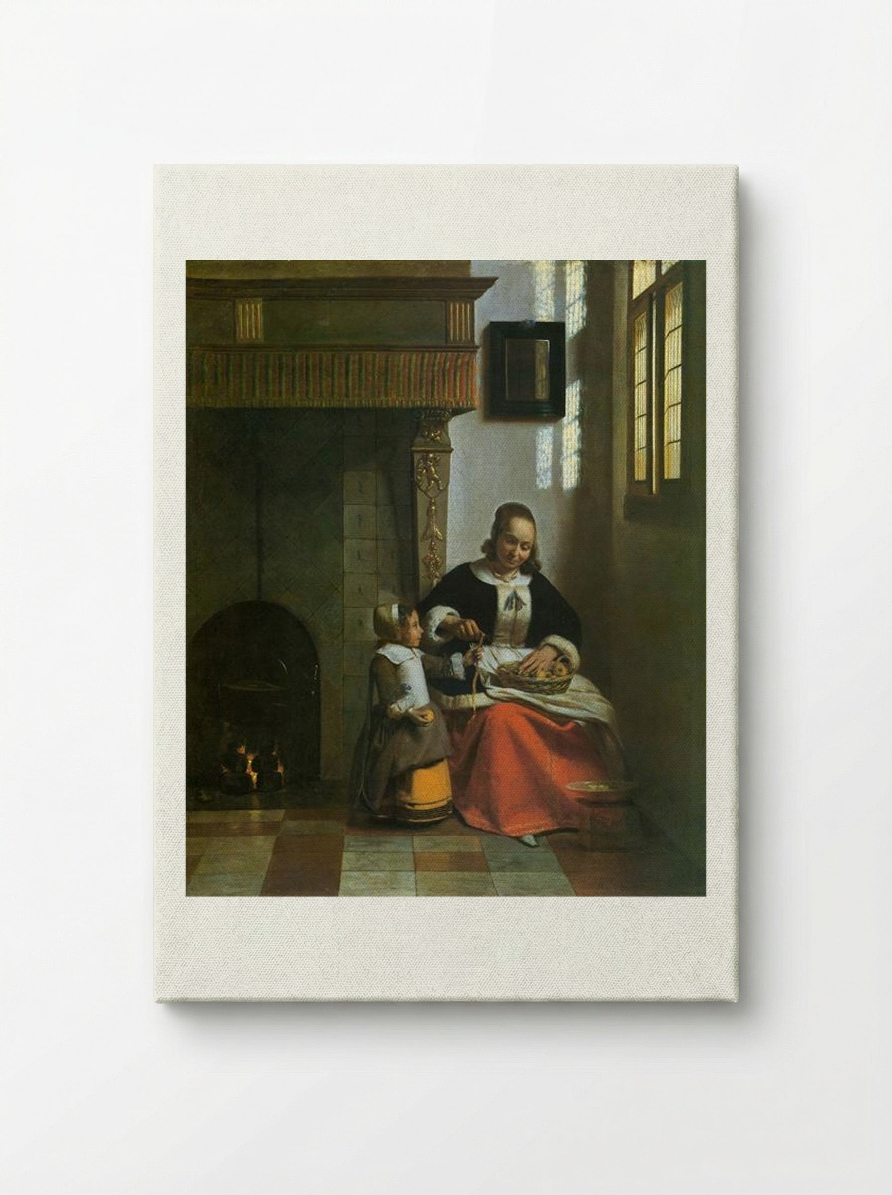 A Woman Peeling Apples - Pieter de Hooch - Canvas