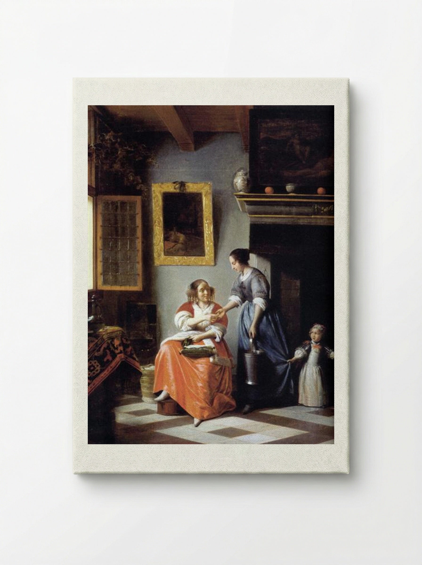 Woman Hands Over Money to Her Servant - Pieter de Hooch - Canvas