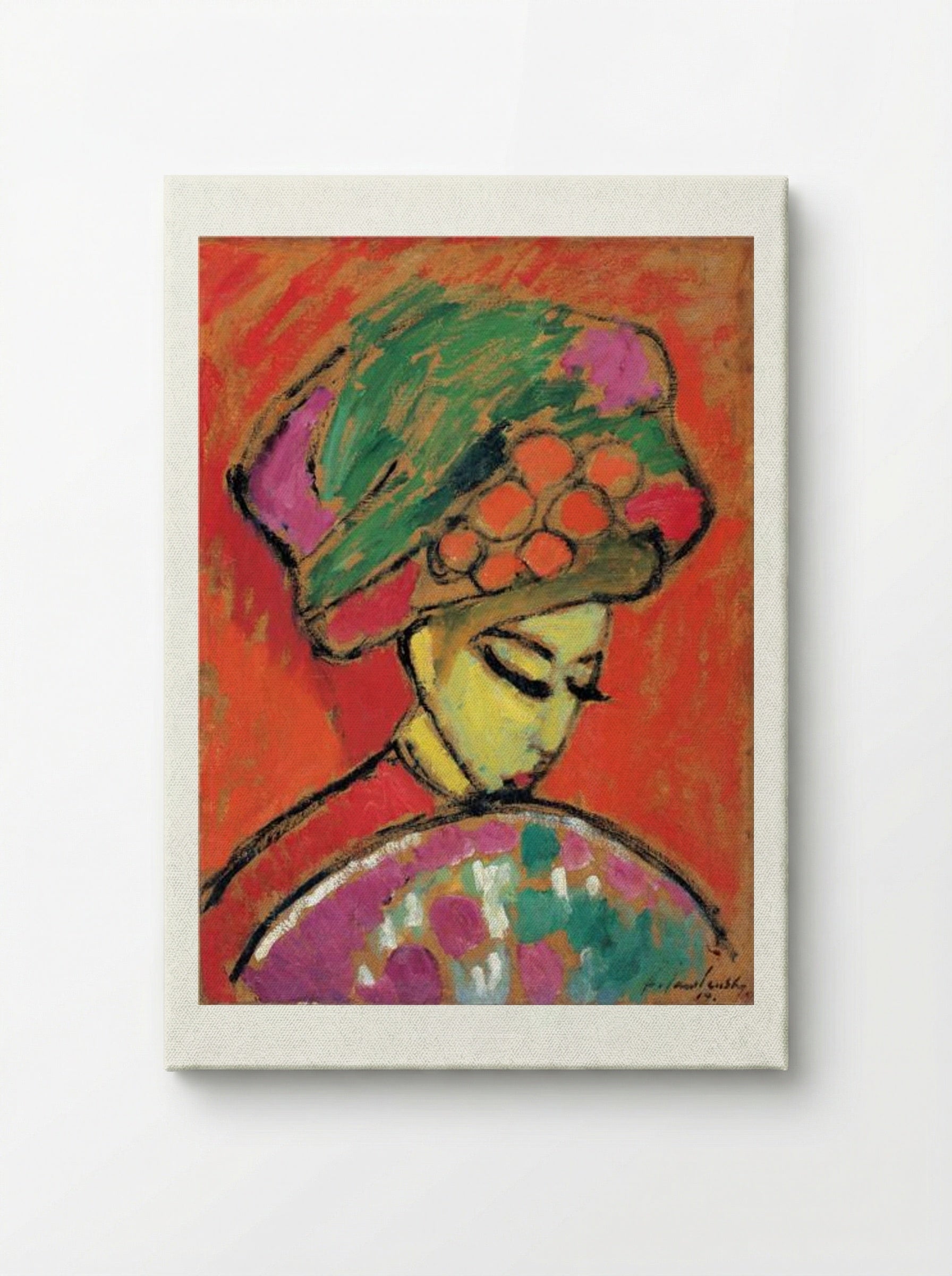 Young Girl with a Flowered Hat - Alexej von Jawlensky - Canvas