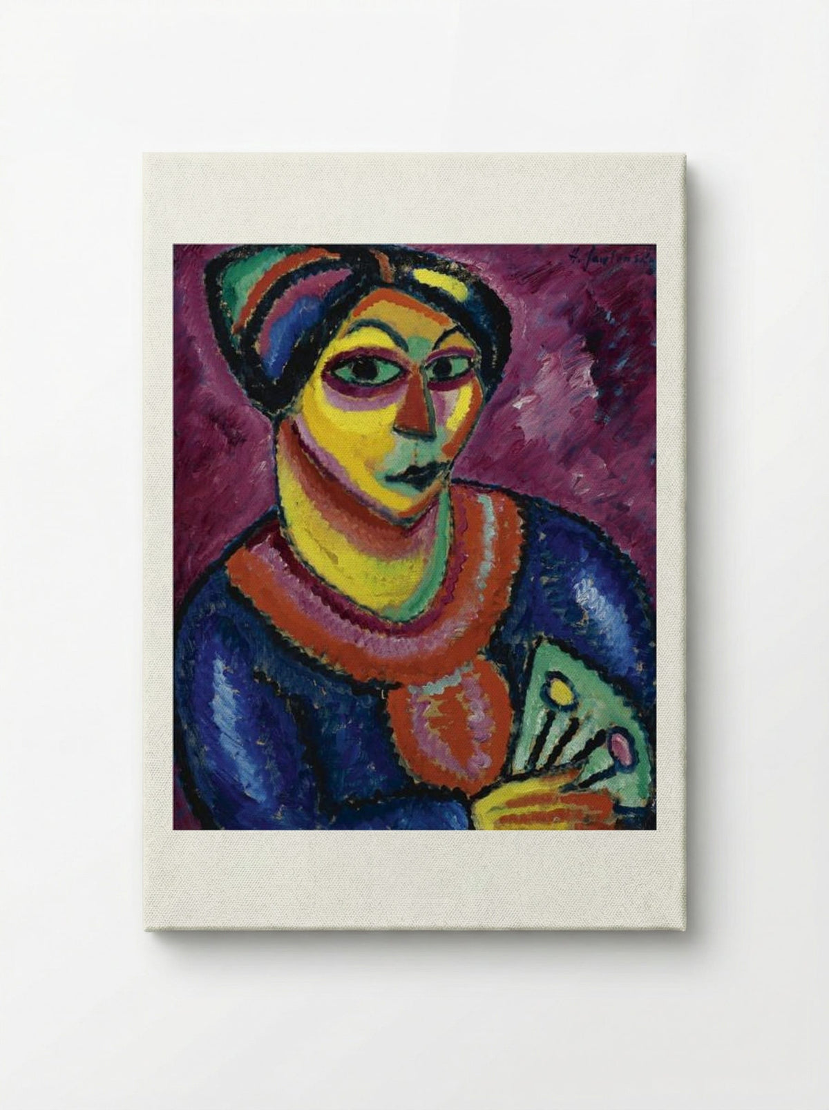 Woman with a Green Fan - Alexej von Jawlensky - Canvas