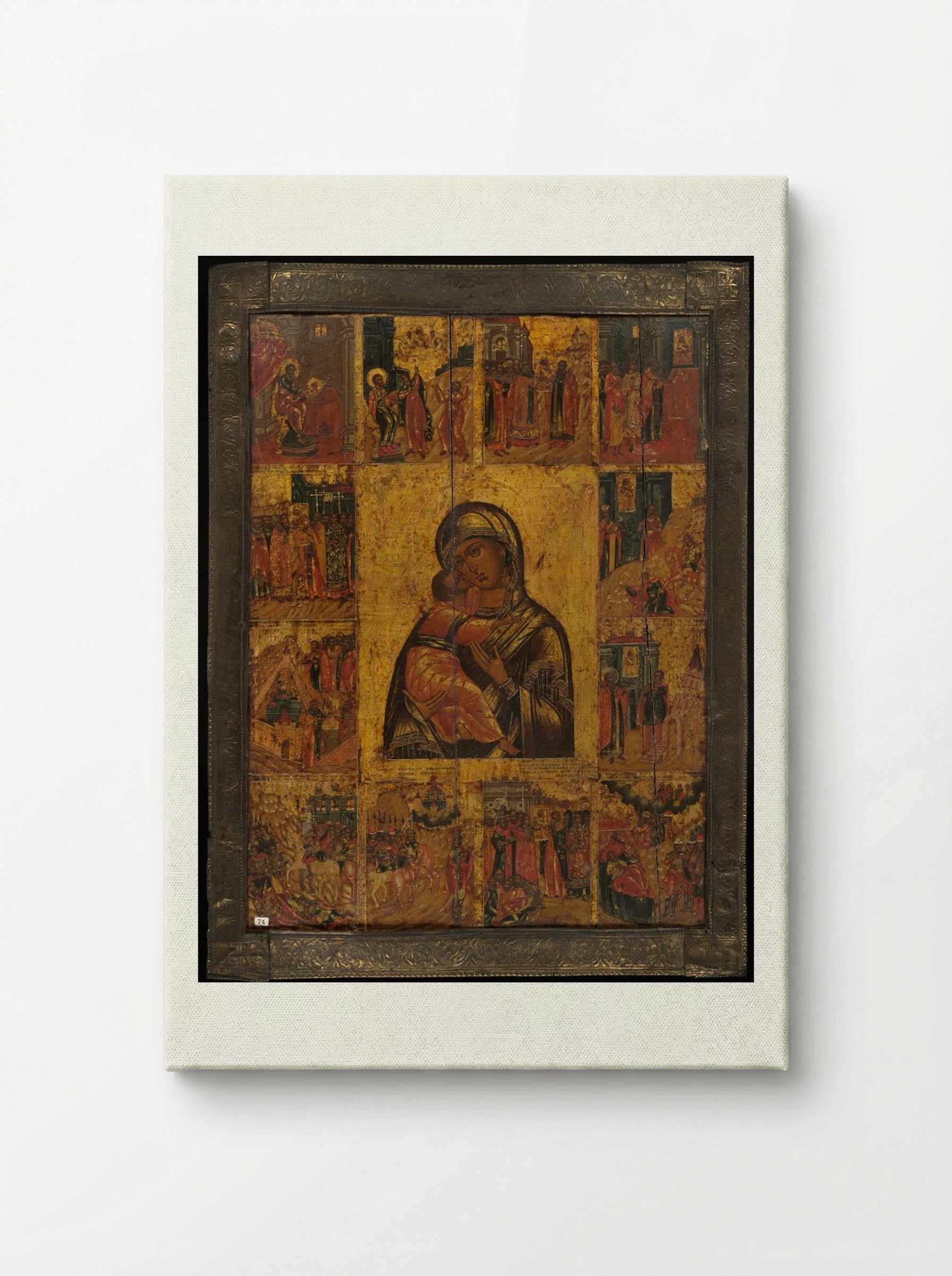 The Virgin of Vladimir with Twelve Scenes - Fine Art Print - Canvas