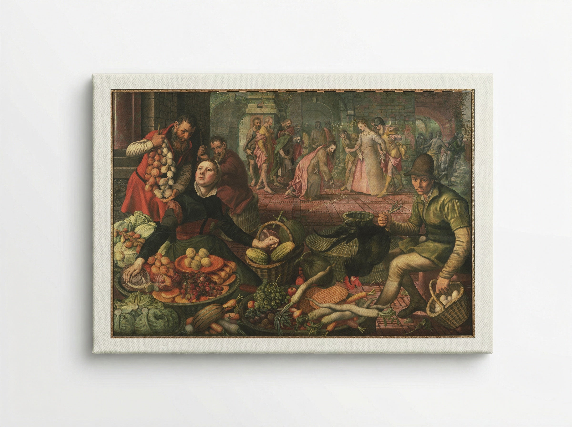 Market with Christ and the Woman Taken in Adultery - Pieter Aertsen - Canvas