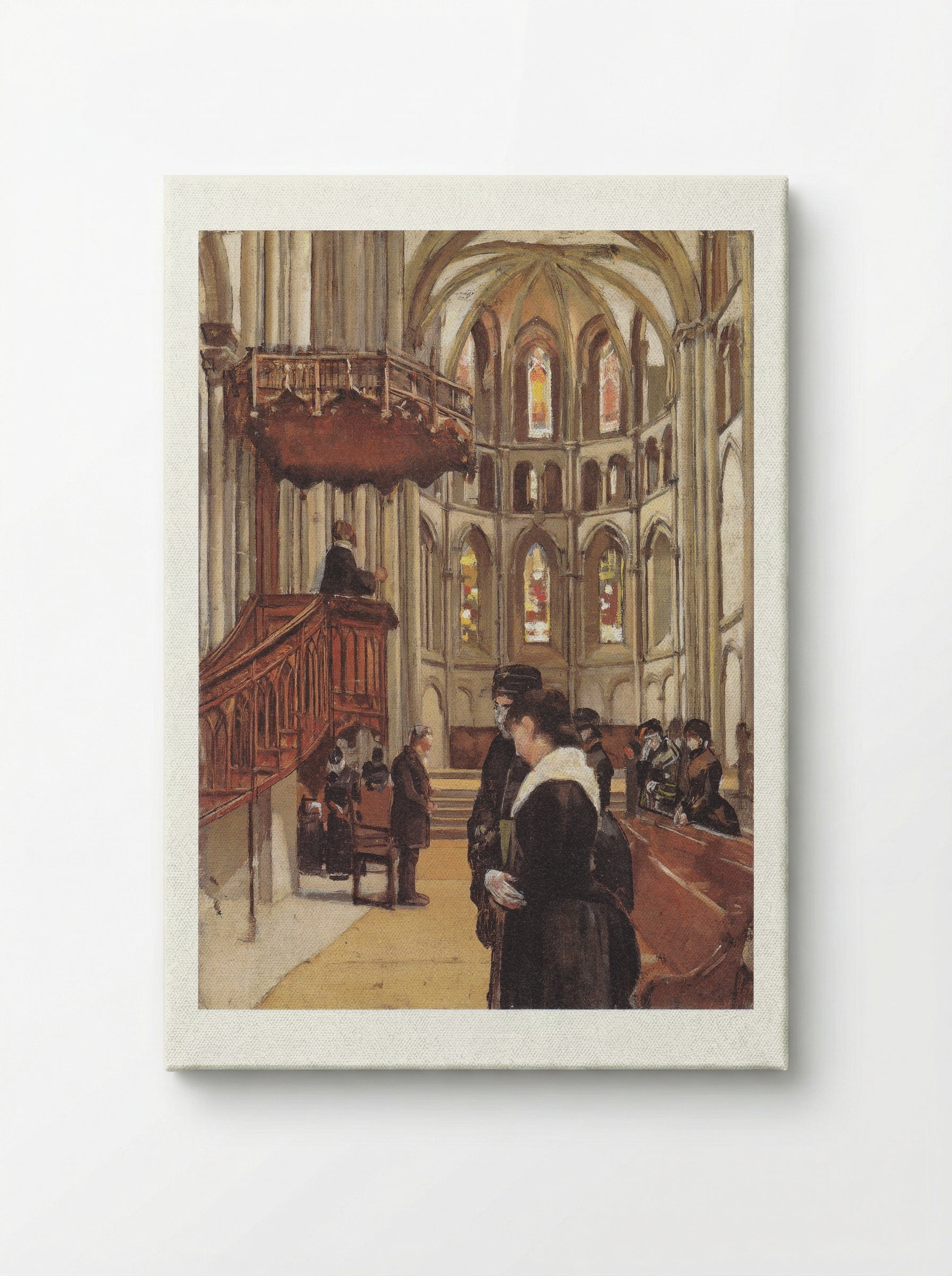 Prayer in the Saint Pierre Cathedral in Geneva - Ferdinand Hodler - Canvas