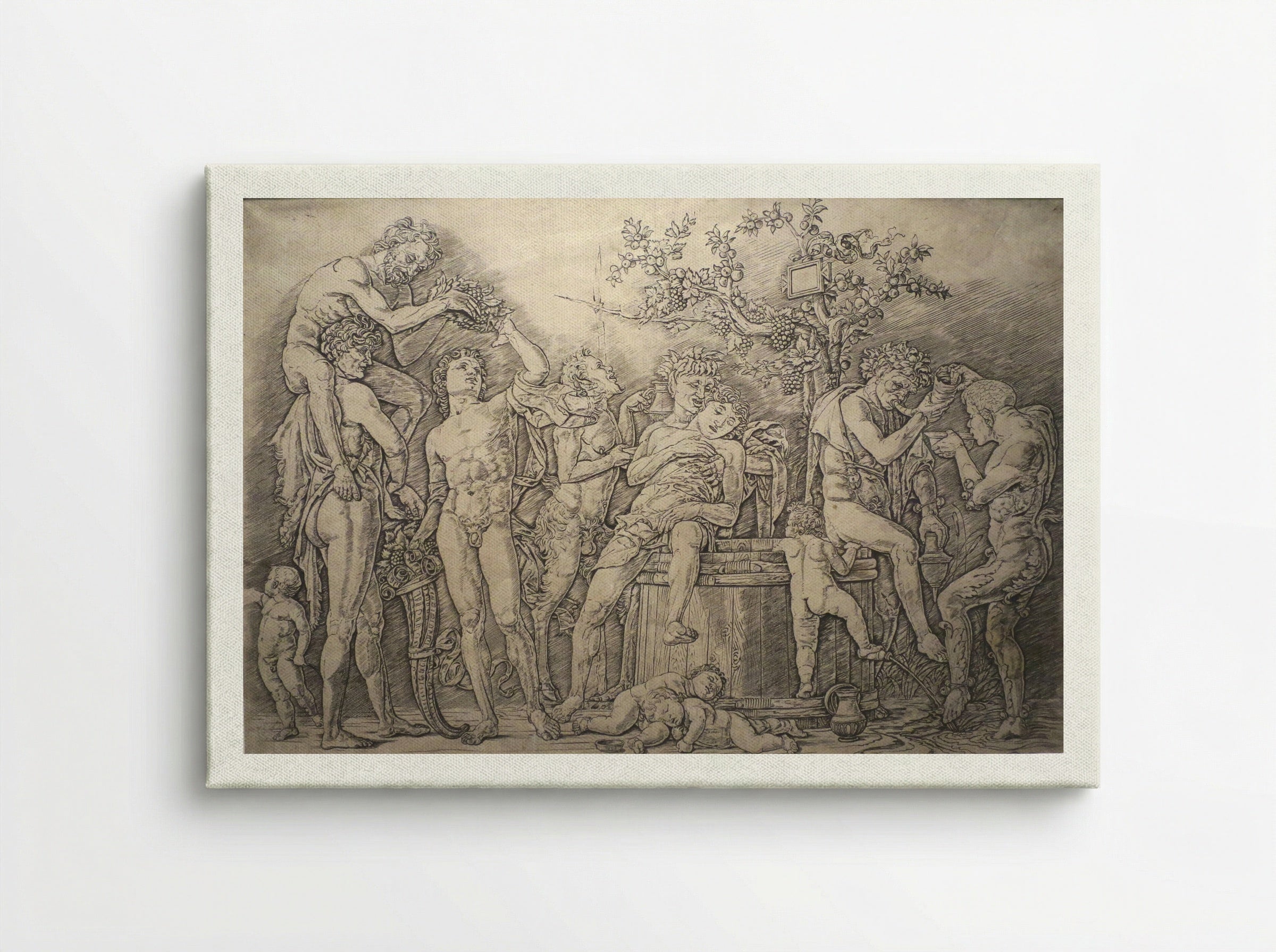 Bacchanal with a wine-press - Andrea Mantegna - Canvas