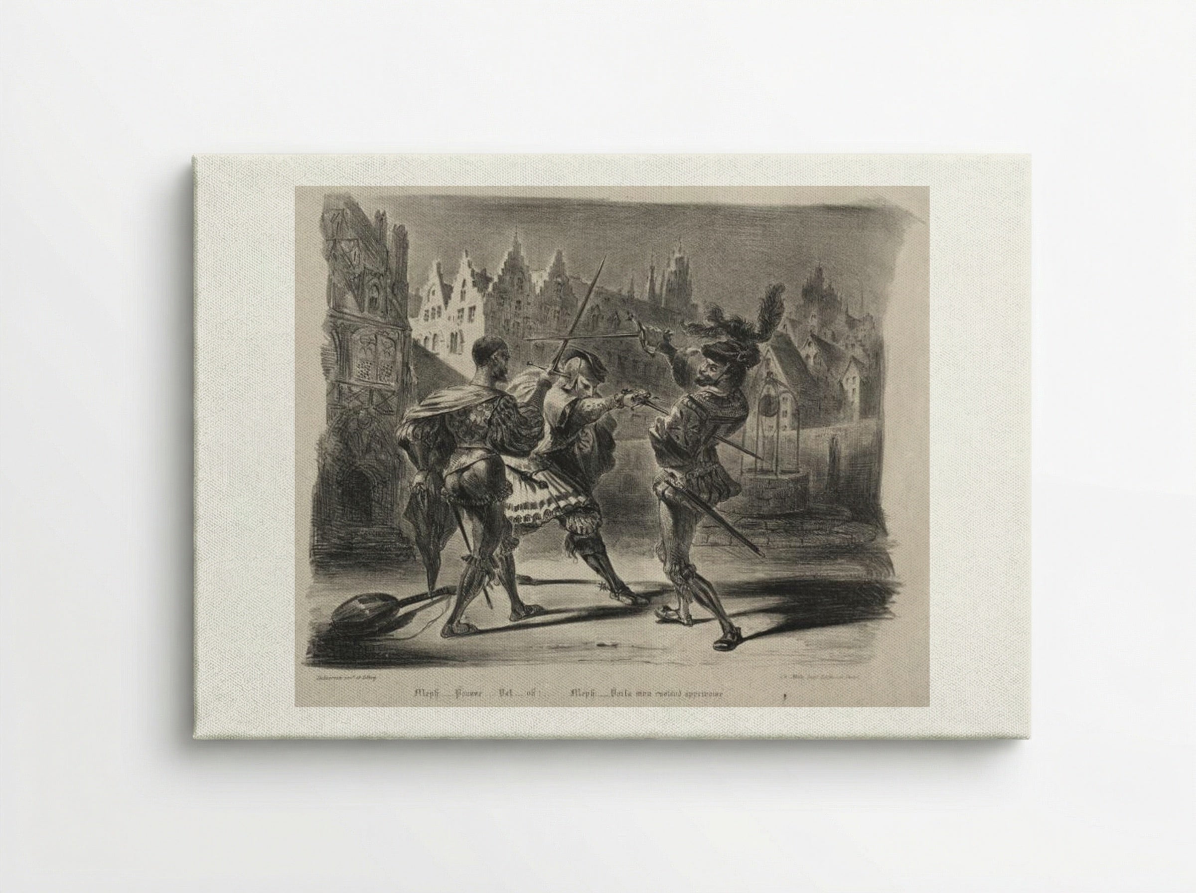 Duel of Faust and of Valentin - Eugène Delacroix - Canvas