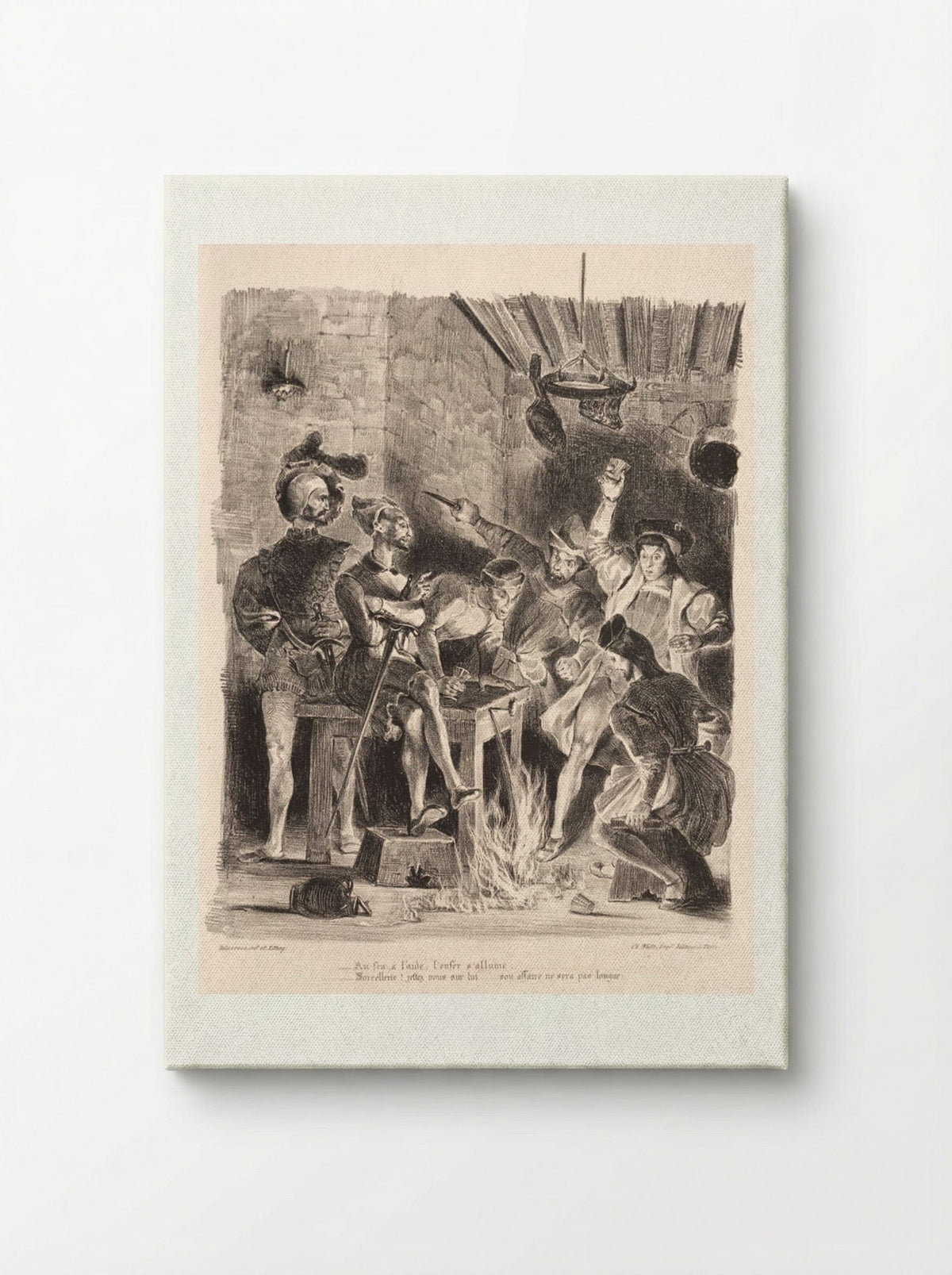 Méphistophélés in the Tavern of the Students - Eugène Delacroix - Canvas