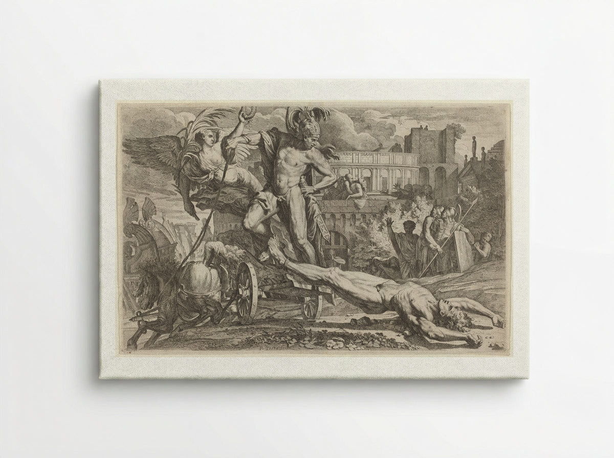 Achilles Dragging the Body of Hector - Pietro Testa - Canvas