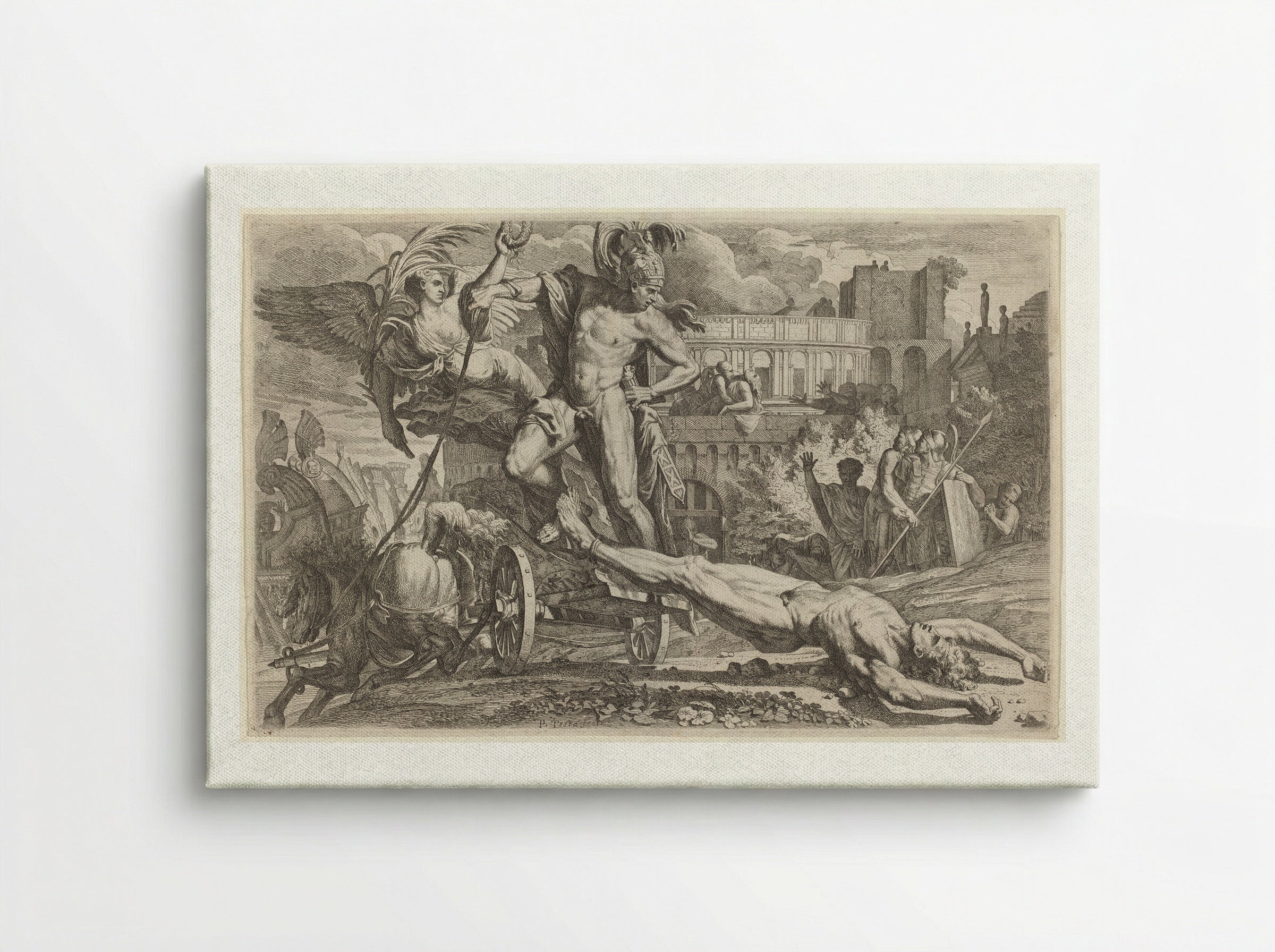 Achilles Dragging the Body of Hector - Pietro Testa - Canvas