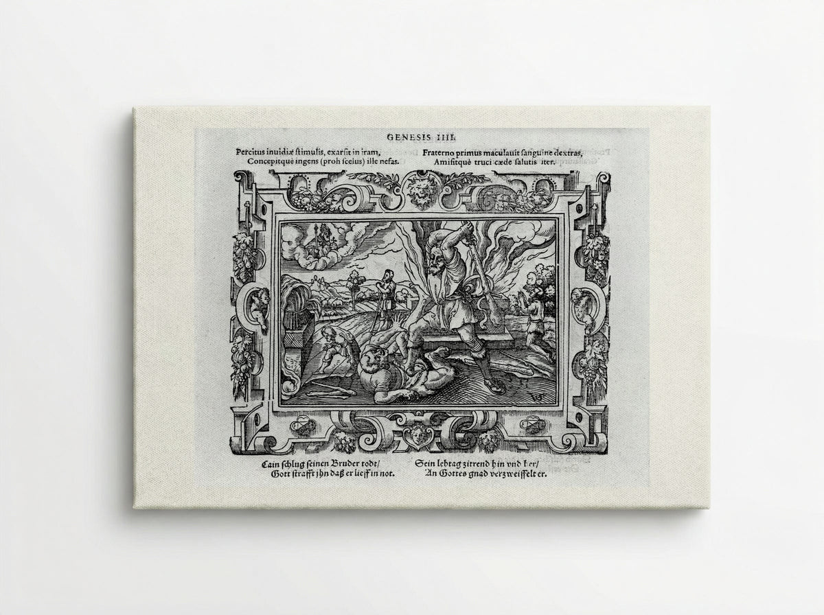 Cain Slaying Abel - Virgil Solis - Canvas