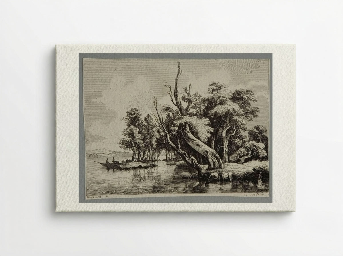 River Scene (After Daubigny) - Louis Dujardin - Canvas
