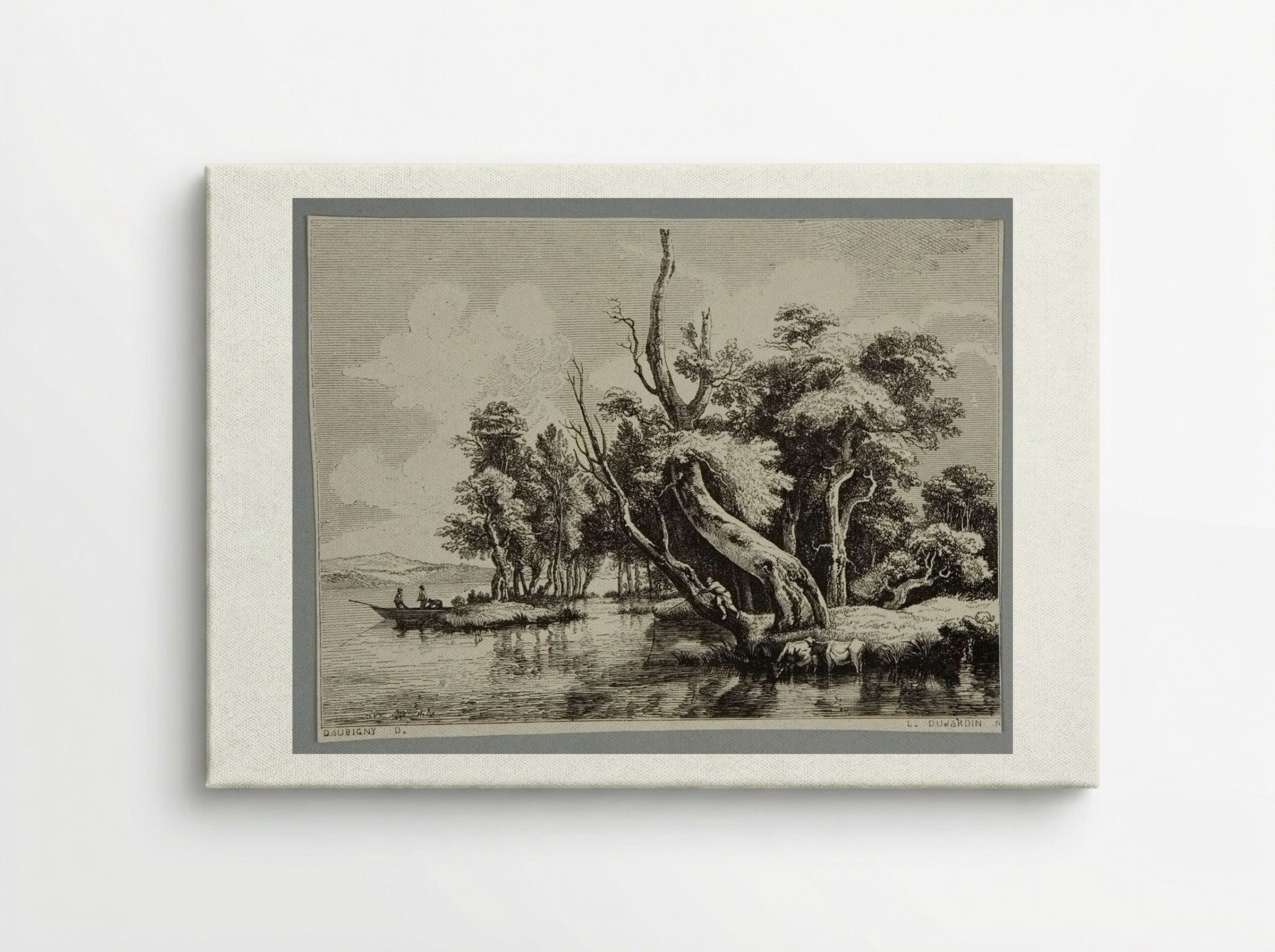 River Scene (After Daubigny) - Louis Dujardin - Canvas