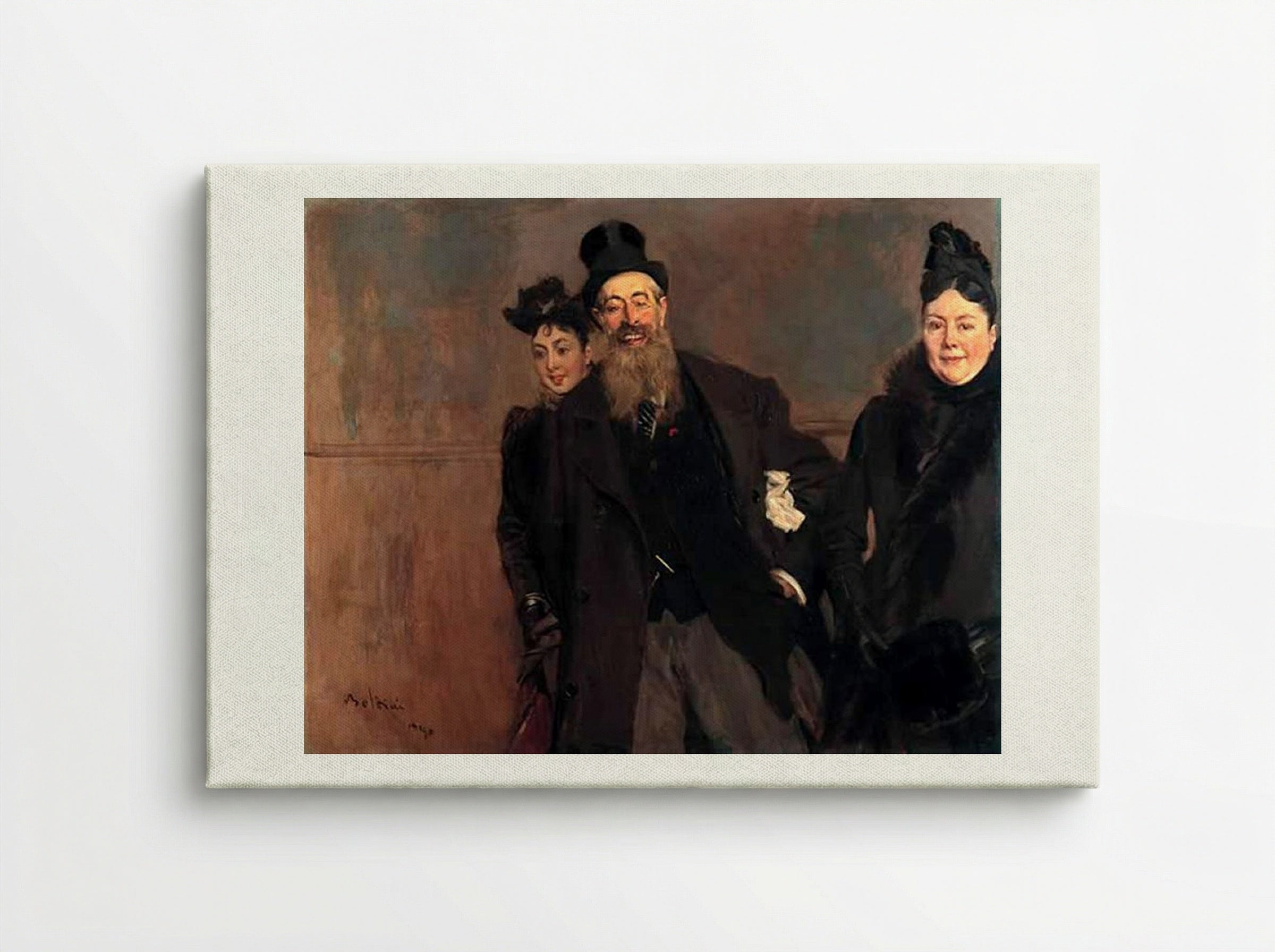 John Lewis Brown with Wife and Daughter - Giovanni Boldini - Canvas