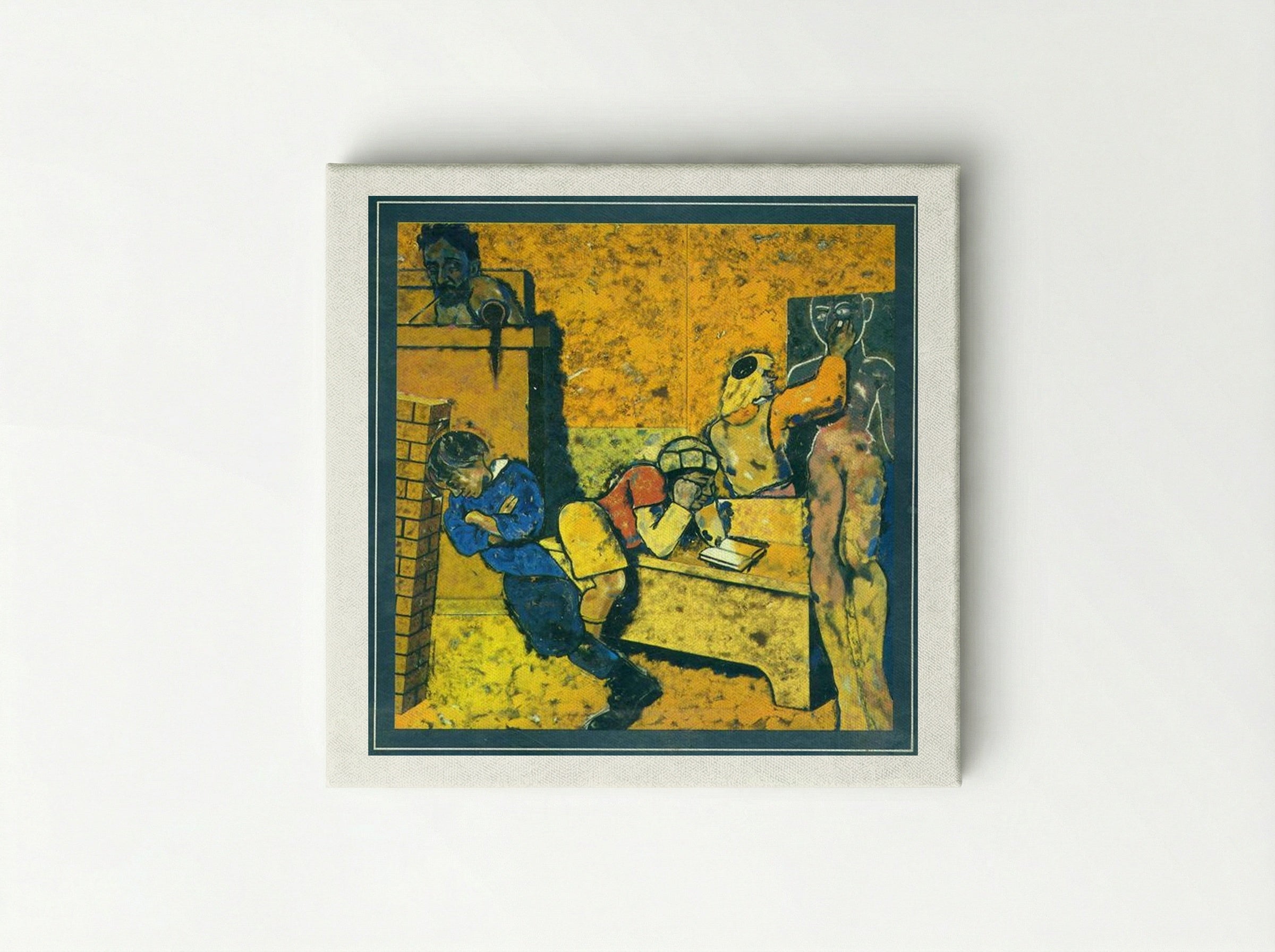 The Jewish School (Drawing a Golem) - R. B. Kitaj - Canvas