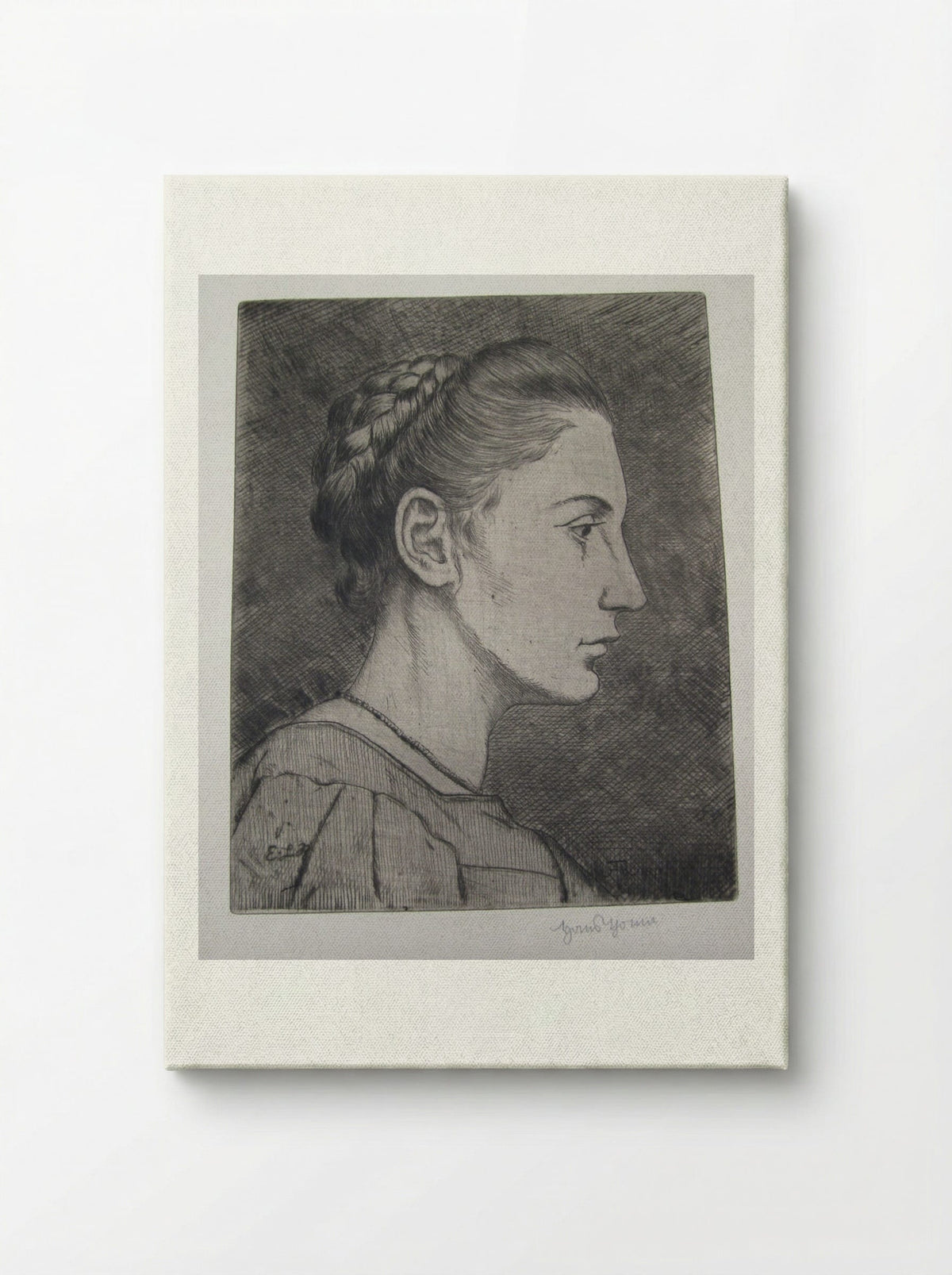 Head of a Girl I (Elisabeth La Roche) - Hans Thoma - Canvas