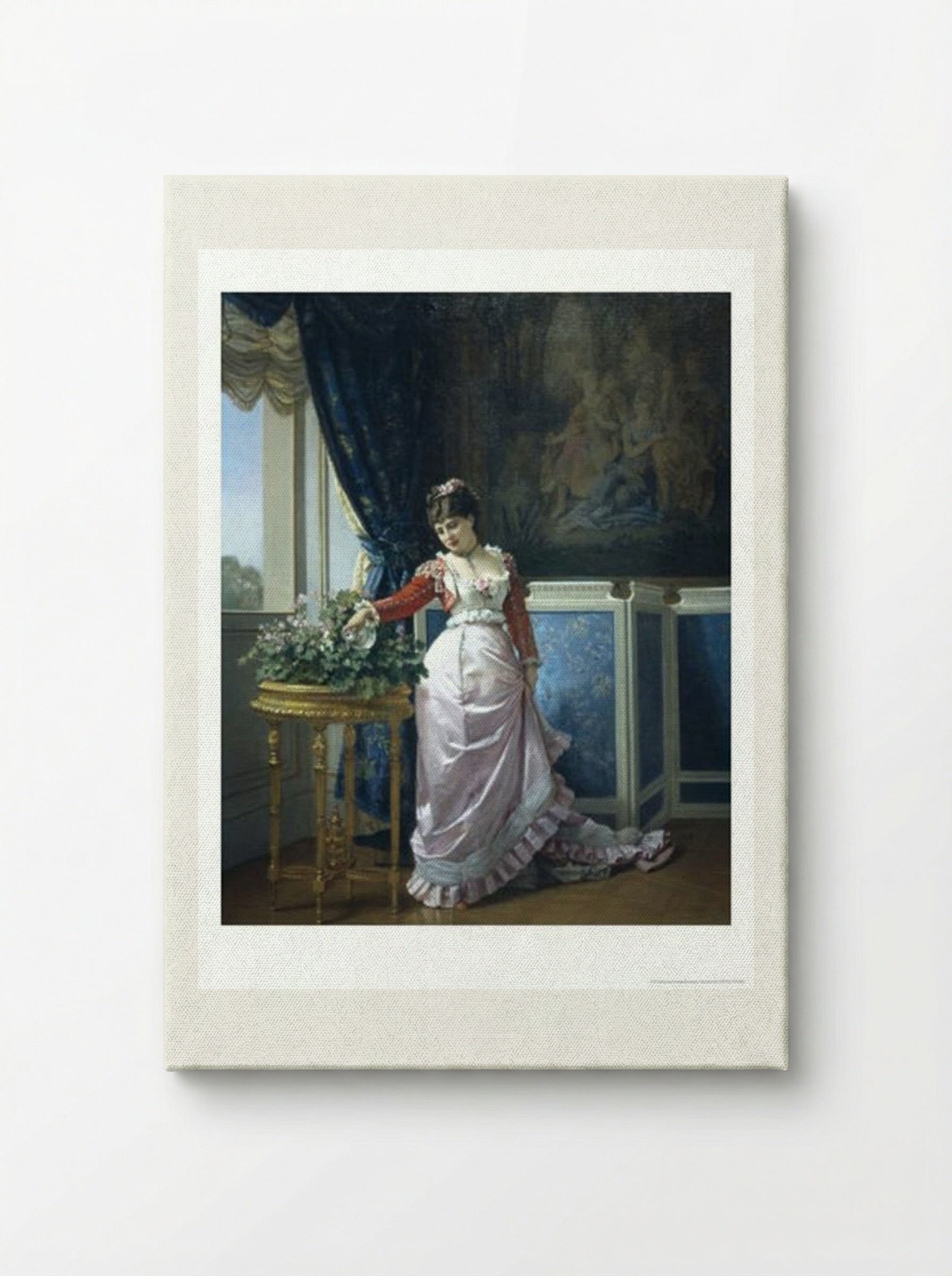 Watering the Flowers - Auguste Toulmouche - Canvas