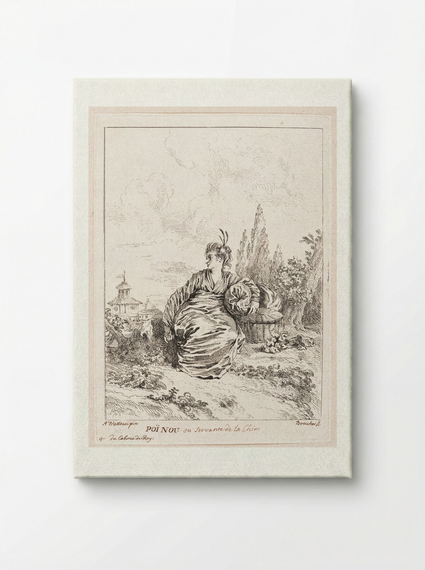 Poï Nou ou Servante de la Chine - François Boucher - Canvas