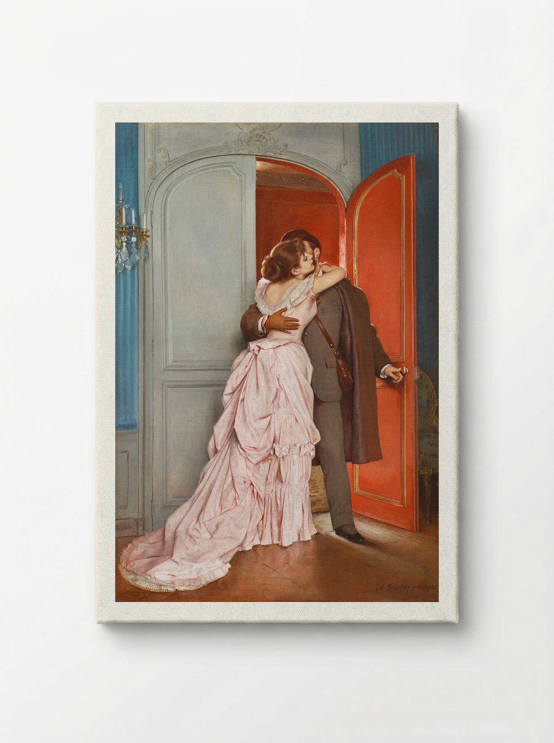 The Kiss - Auguste Toulmouche - Canvas
