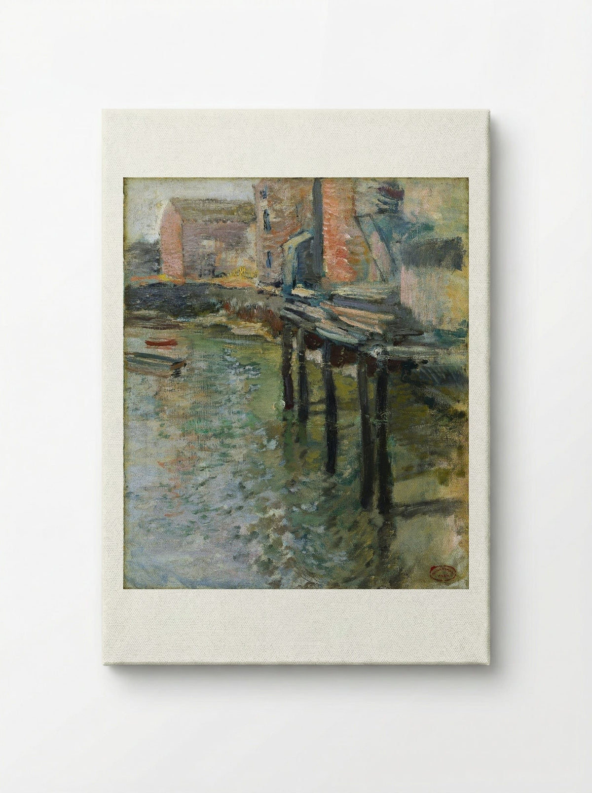 Deserted Wharf (The Old Mill at Cos Cob) - John Henry Twachtman - Canvas