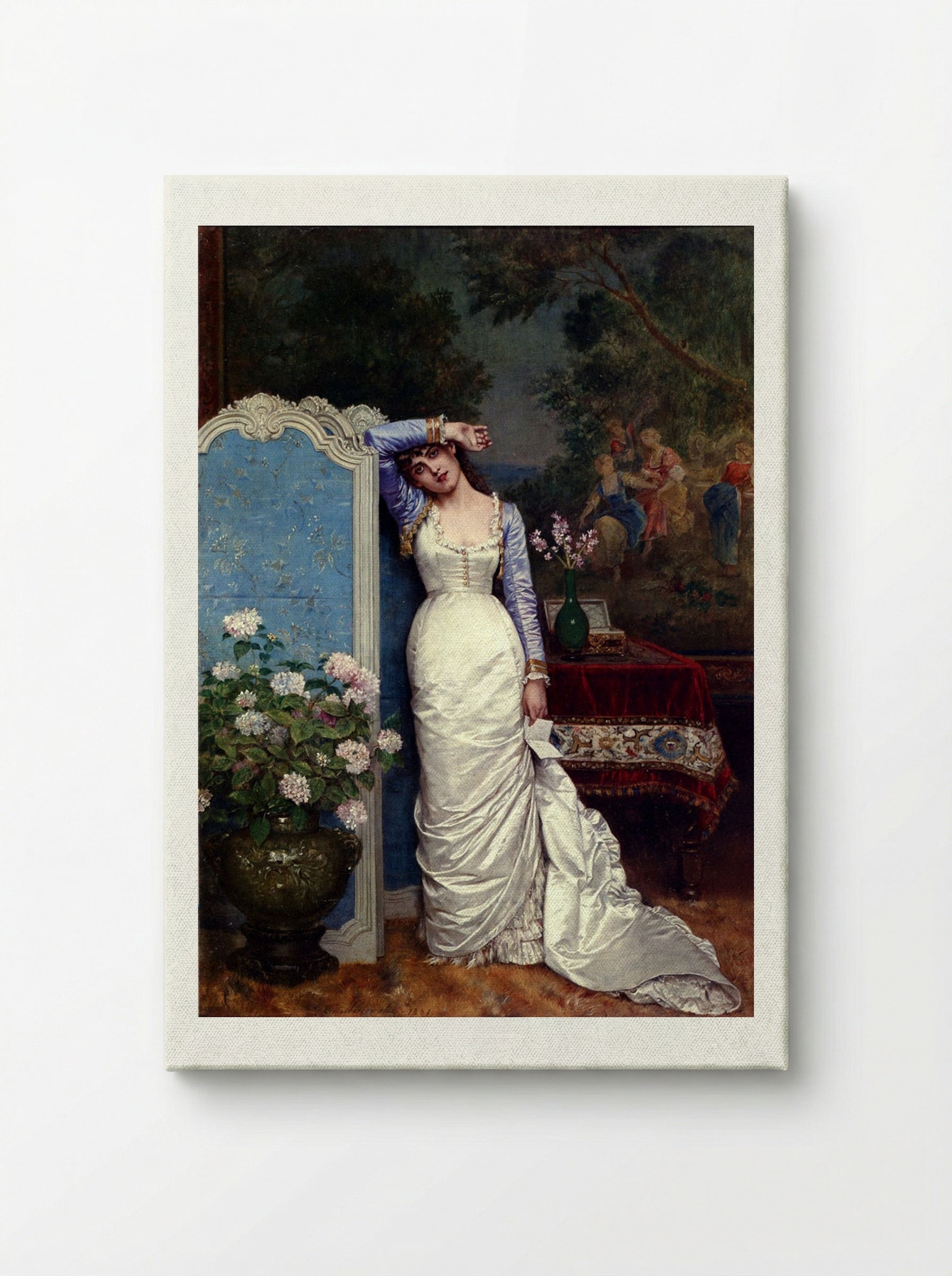 Young Woman In An Interior - Auguste Toulmouche - Canvas