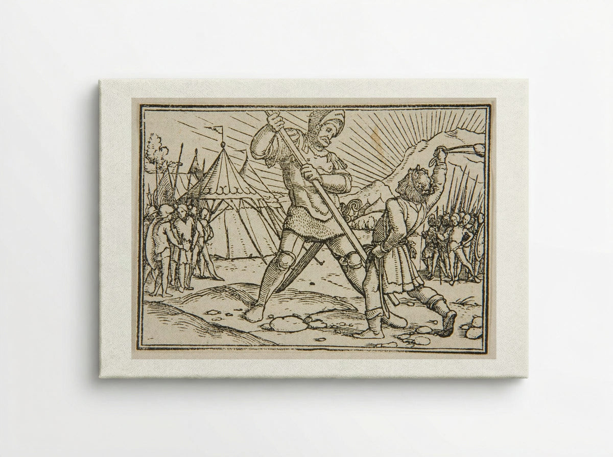 David Kills Goliath - Hans Holbein the Younger - Canvas