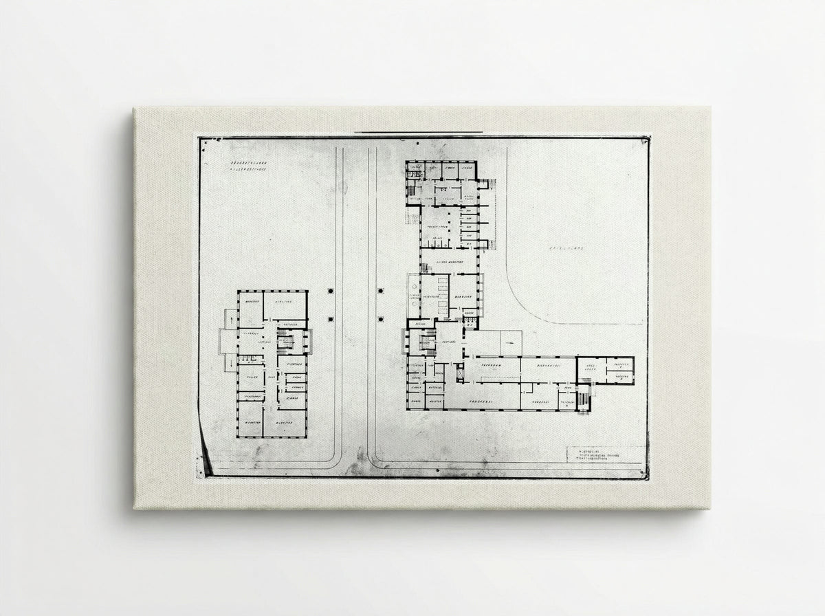 Bauhaus Building, Dessau: Basement Plan - Walter Gropius - Canvas