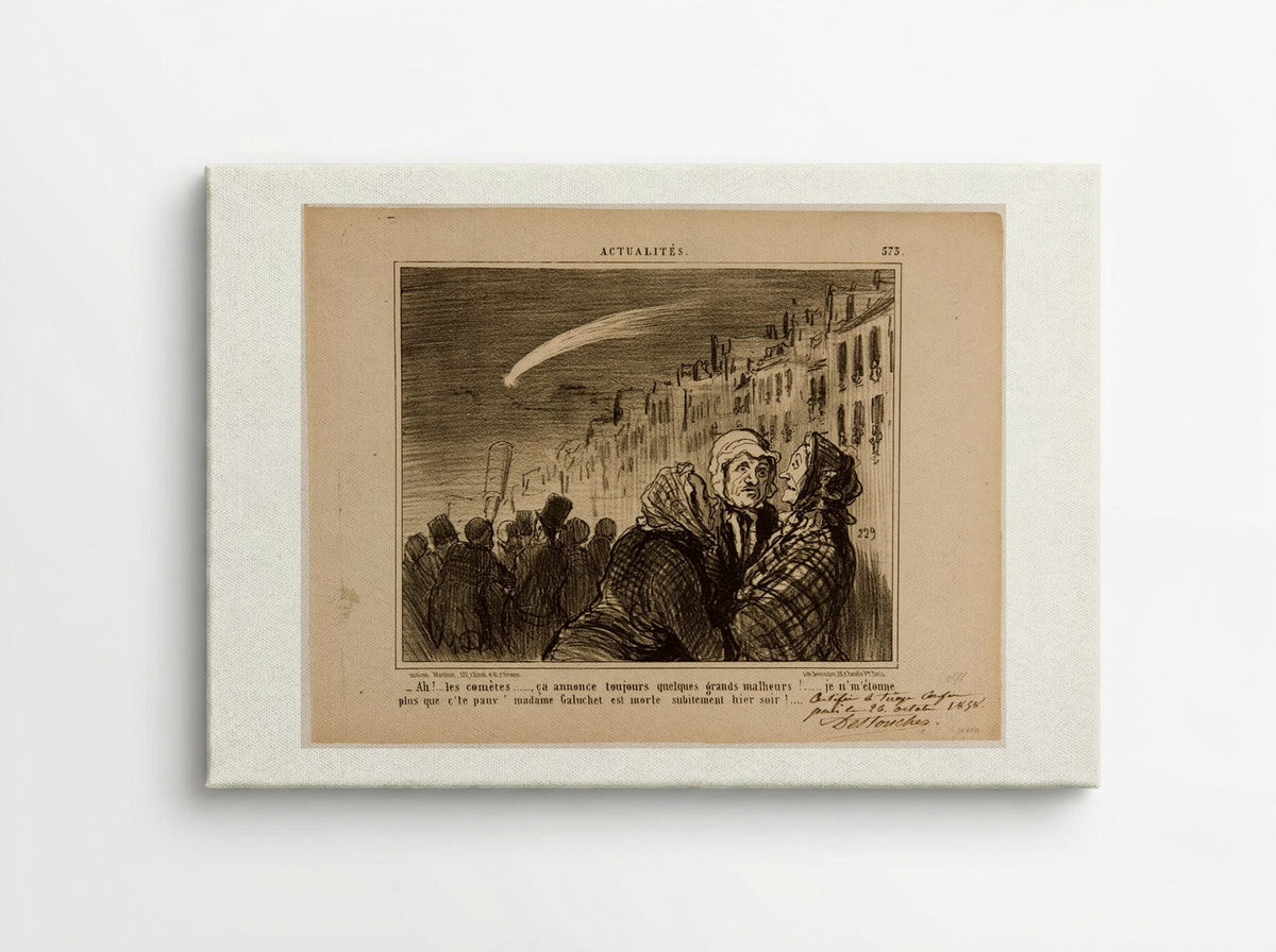 Ah!...the comets..., that always signals some great misfortunes! - Honoré-Victorin Daumier - Canvas