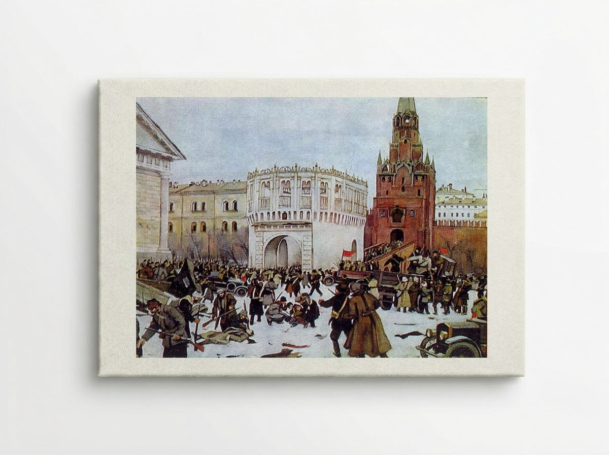Entry into the Kremlin through the Trinity Gates, 2 (15) November 1917 - Konstantin Yuon - Canvas