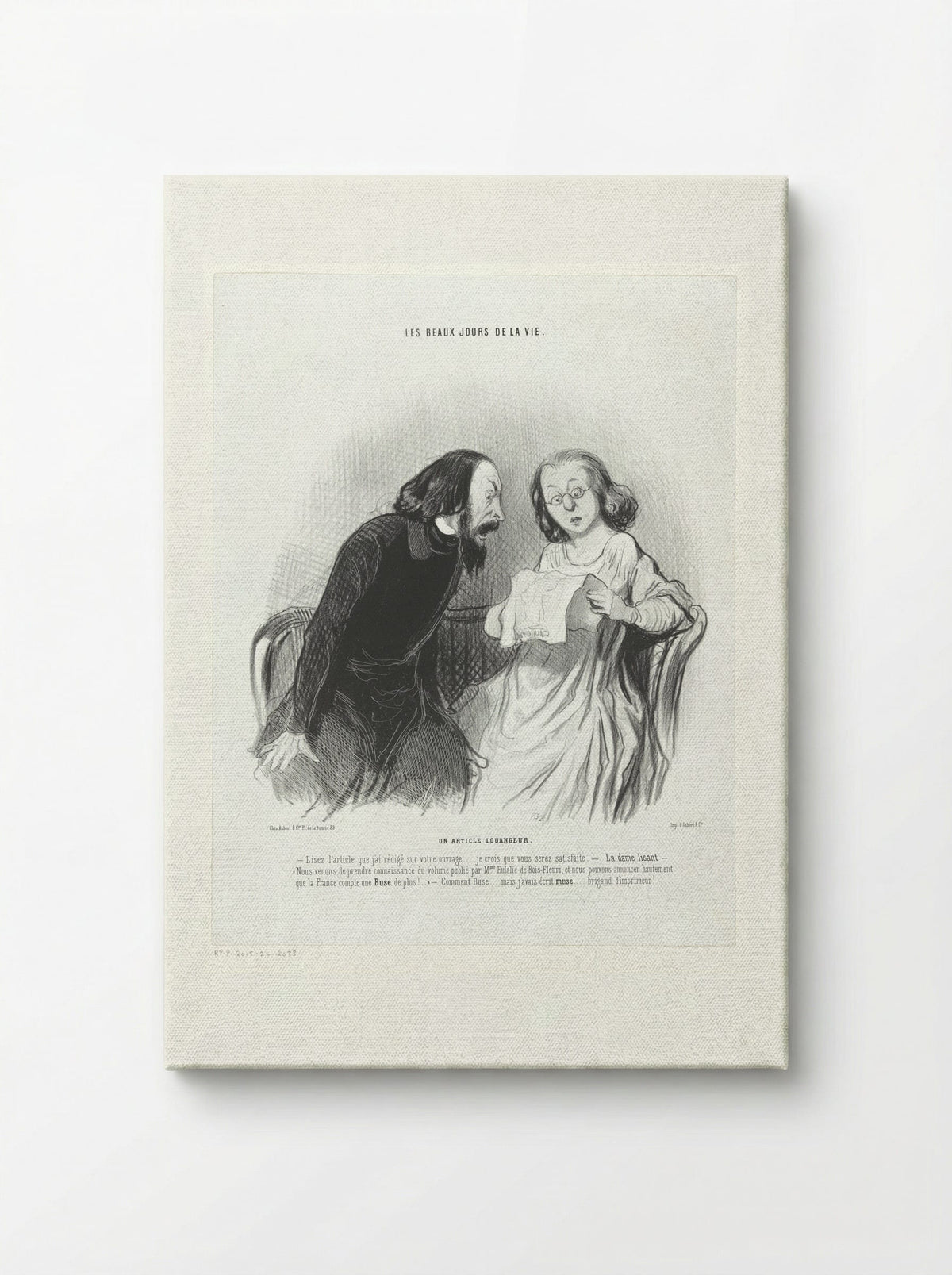 Un article louangeur - Honoré Daumier - Canvas