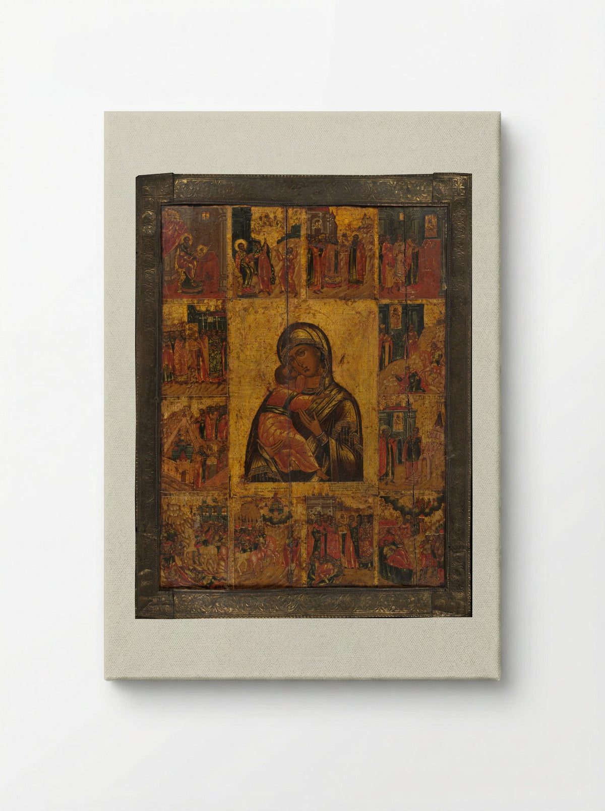 The Virgin of Vladimir with Twelve Scenes - Fine Art Print - Canvas