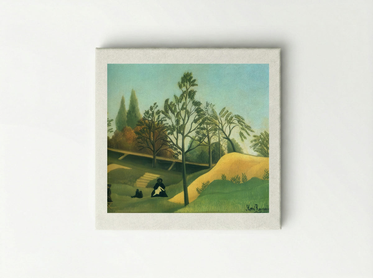 View of the Fortifications by Henri Rousseau – Naïve Art Urban Landscape Print - Canvas
