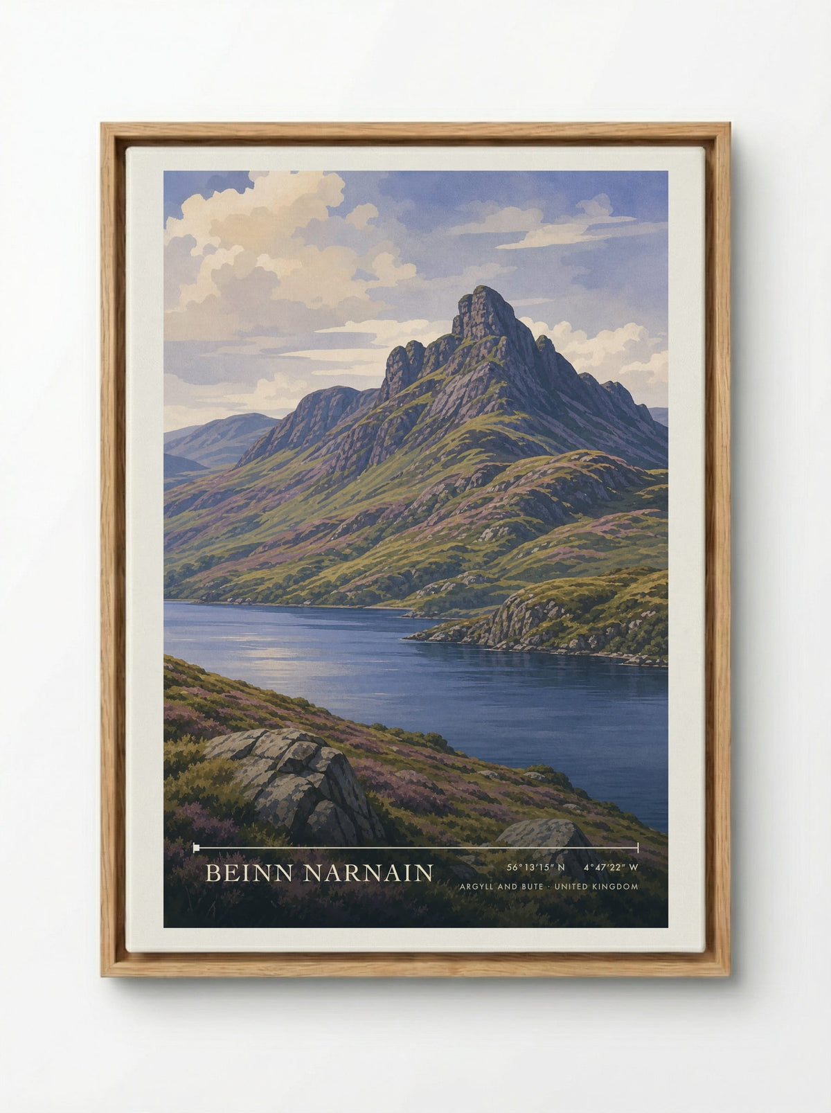 Beinn Narnain Argyll and Bute United Kingdom Travel Poster - Framed Canvas Wood