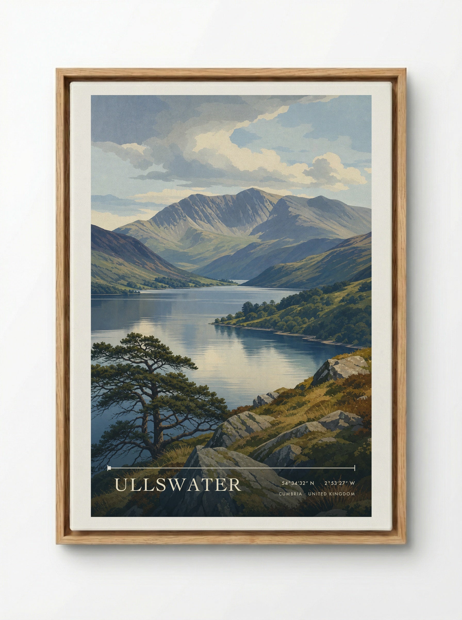 Ullswater Cumbria United Kingdom Travel Poster - Framed Canvas Wood