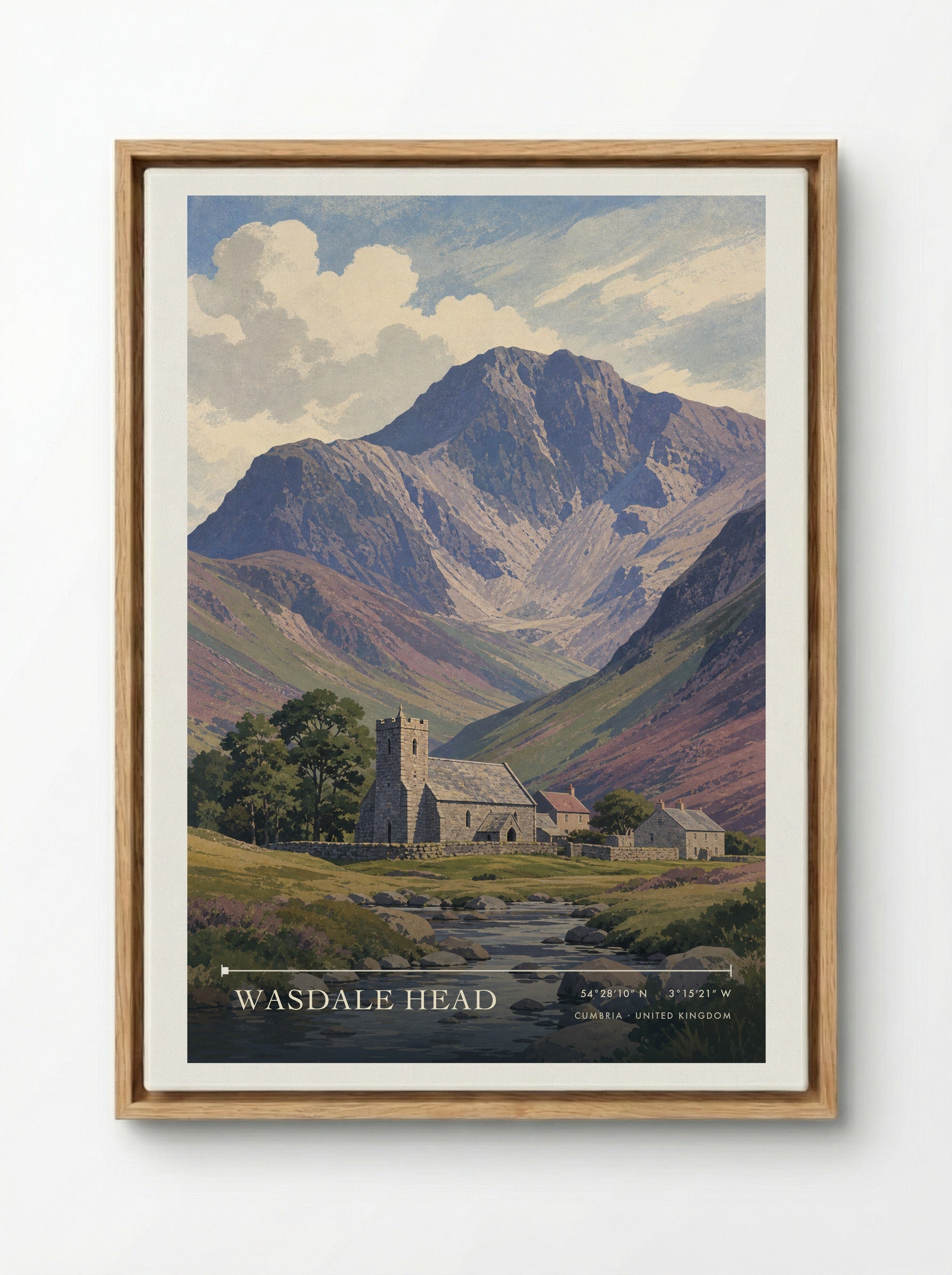 Wasdale Head Cumbria United Kingdom Travel Poster - Framed Canvas Wood