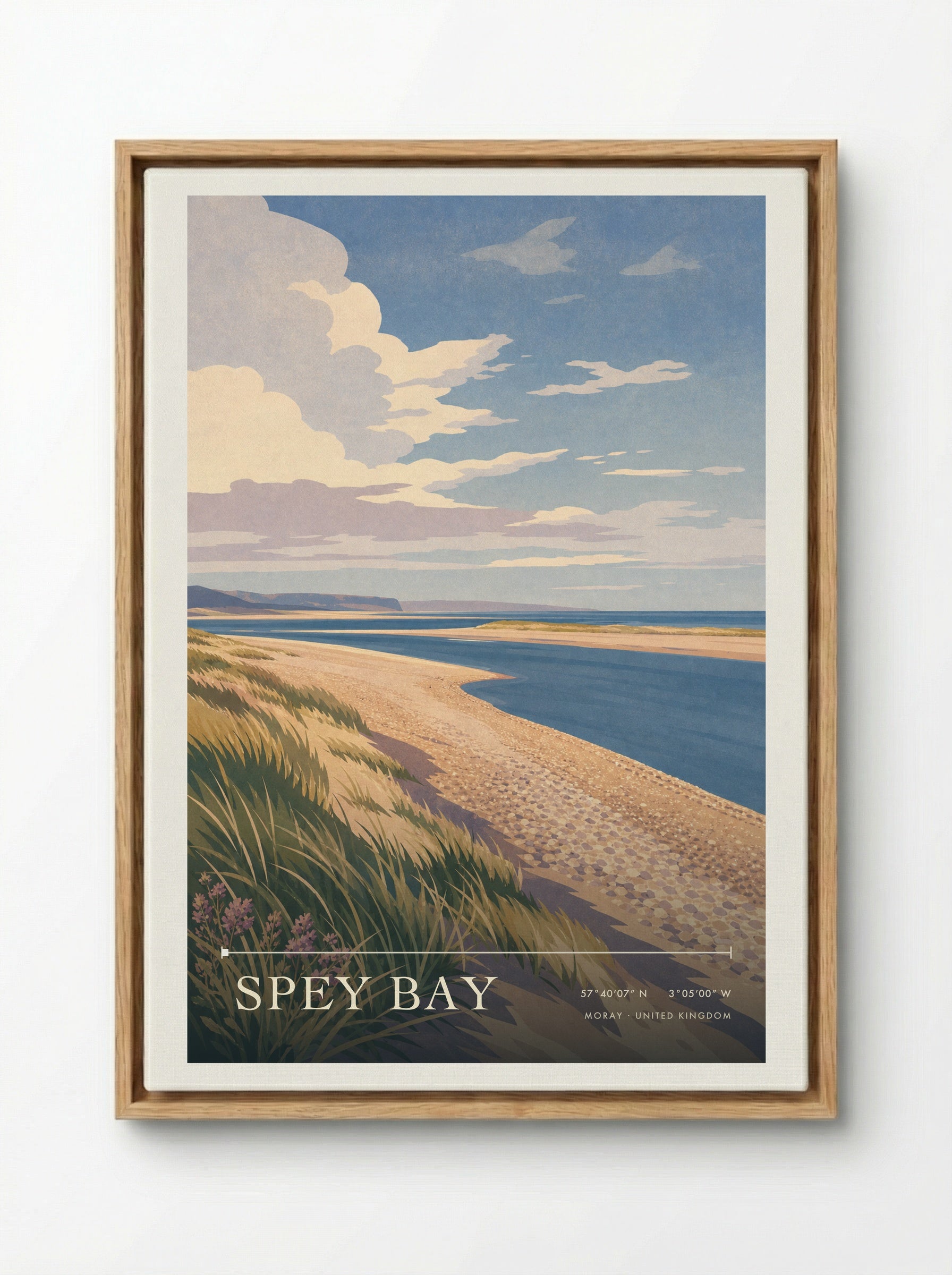 Spey Bay Moray United Kingdom Travel Poster - Framed Canvas Wood