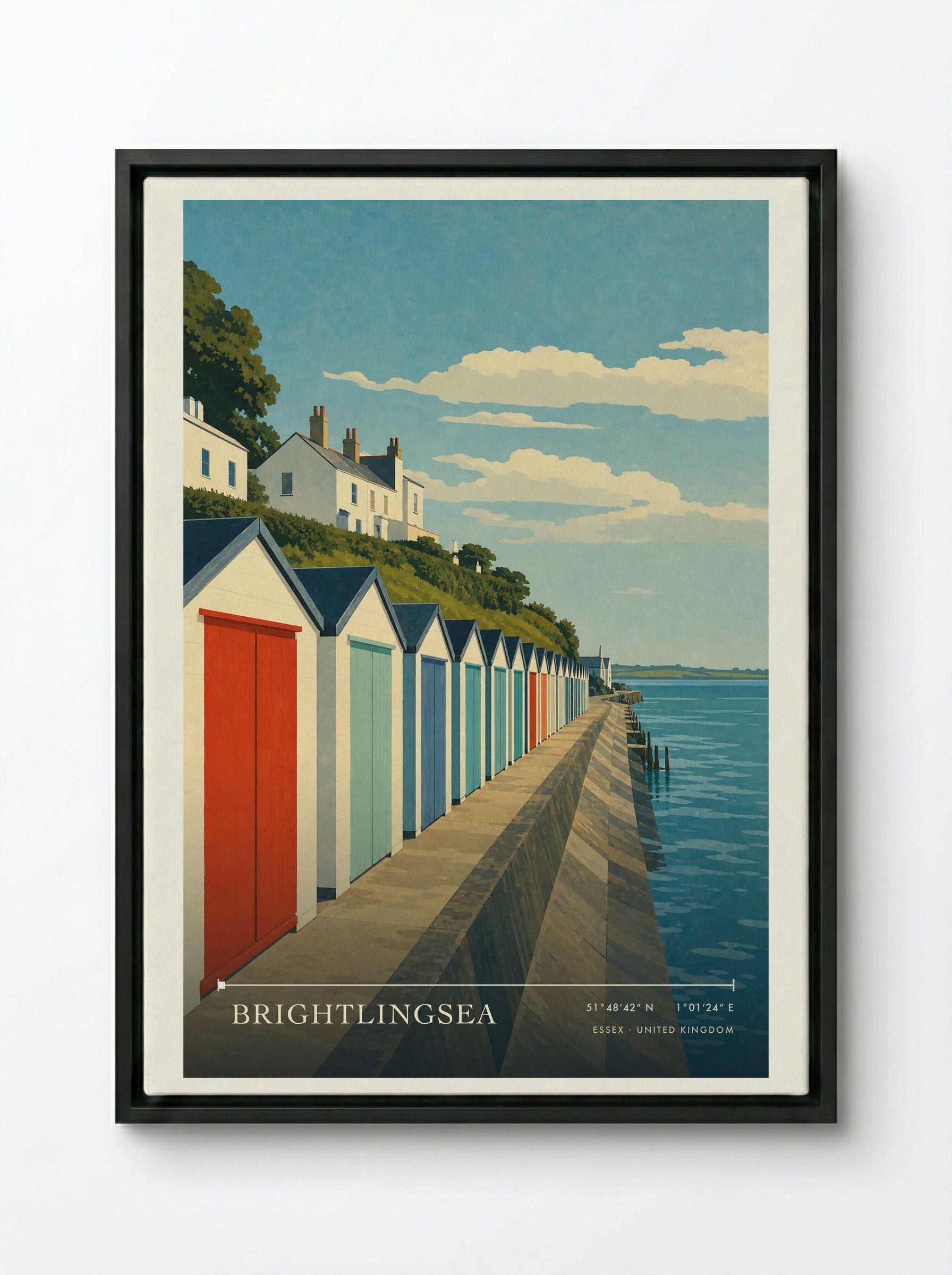 Brightlingsea Essex United Kingdom Travel Poster - Framed Canvas Black