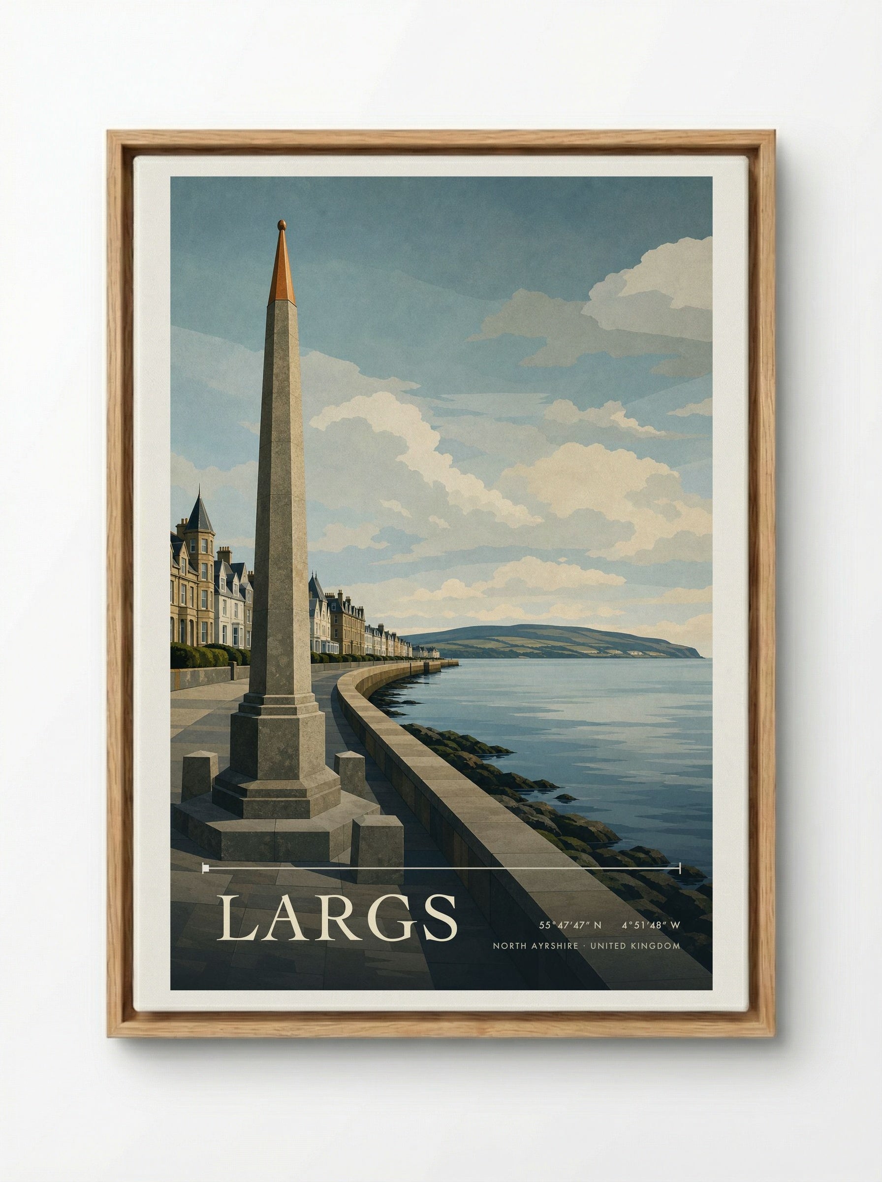 Largs North Ayrshire United Kingdom Travel Poster - Framed Canvas Wood