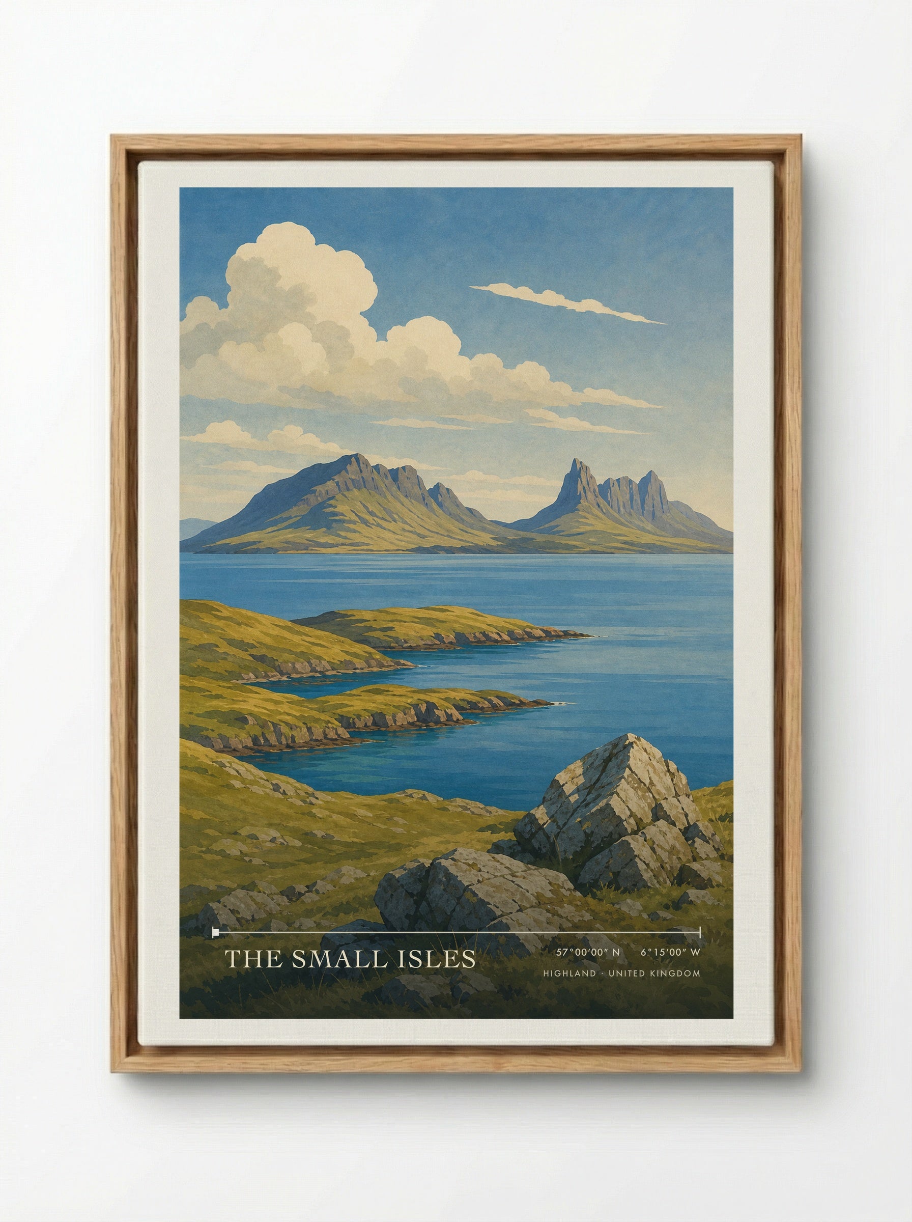 The Small Isles Highland United Kingdom Travel Poster - Framed Canvas Wood
