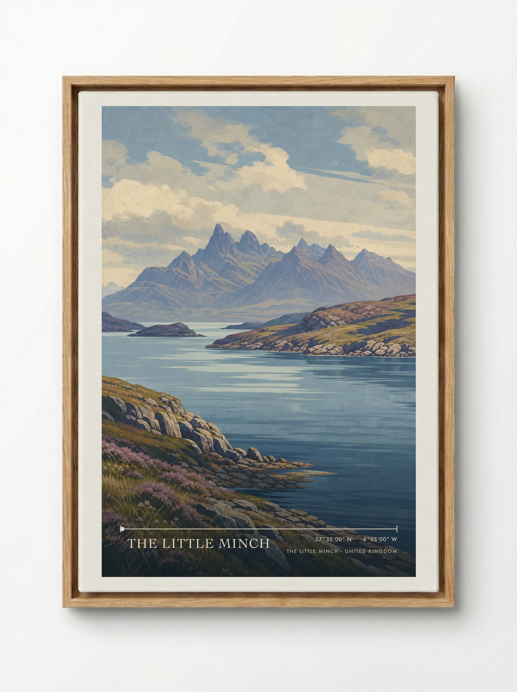 The Little Minch United Kingdom Travel Poster - Framed Canvas Wood