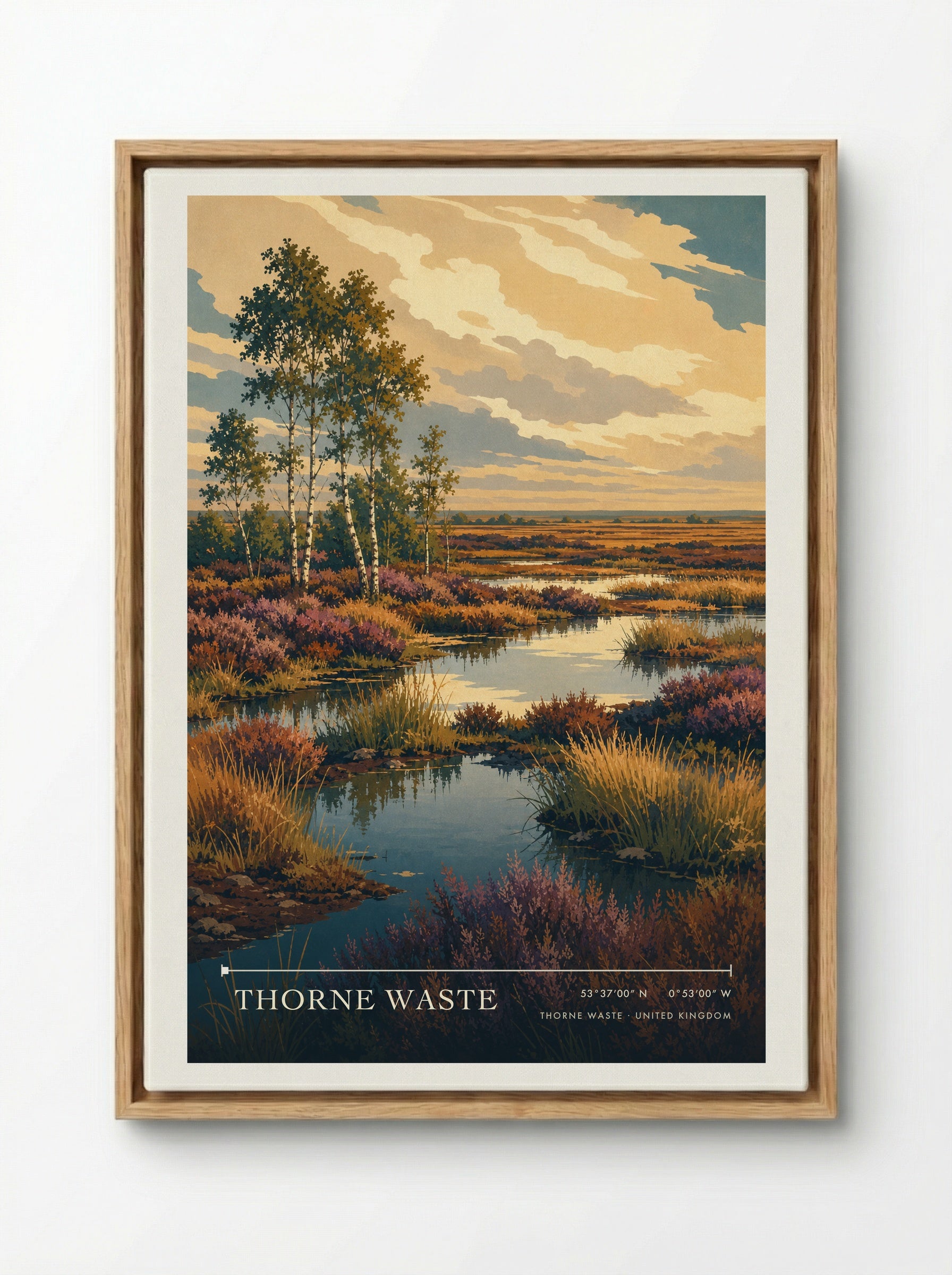 Thorne Waste United Kingdom Travel Poster - Framed Canvas Wood