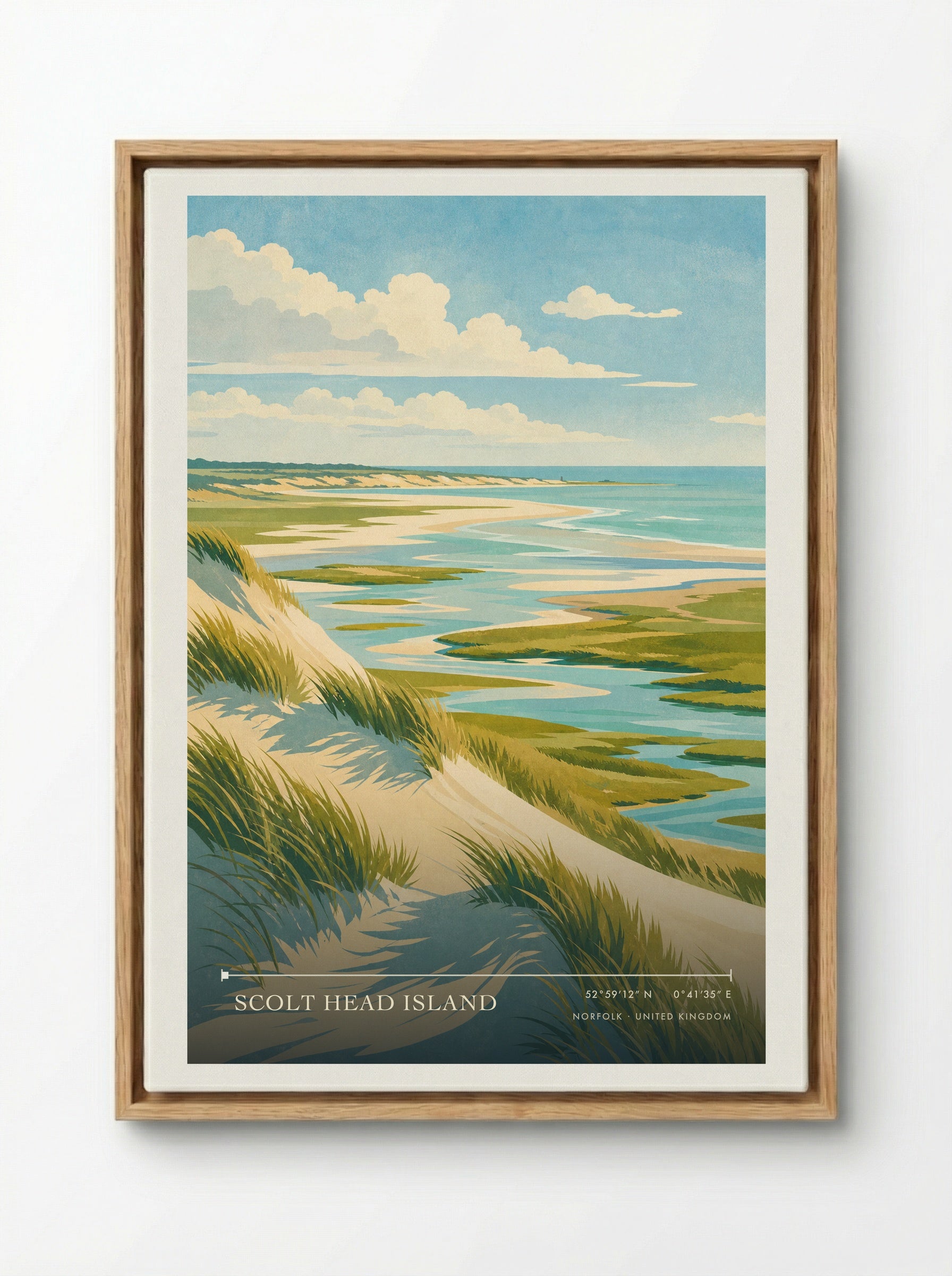 Scolt Head Island Norfolk United Kingdom Travel Poster - Framed Canvas Wood