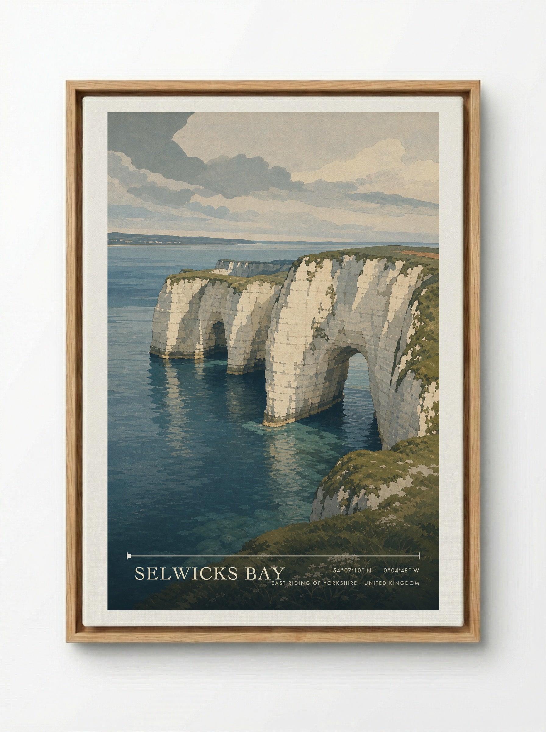 Selwicks Bay East Riding of Yorkshire United Kingdom Travel Poster - Framed Canvas Wood