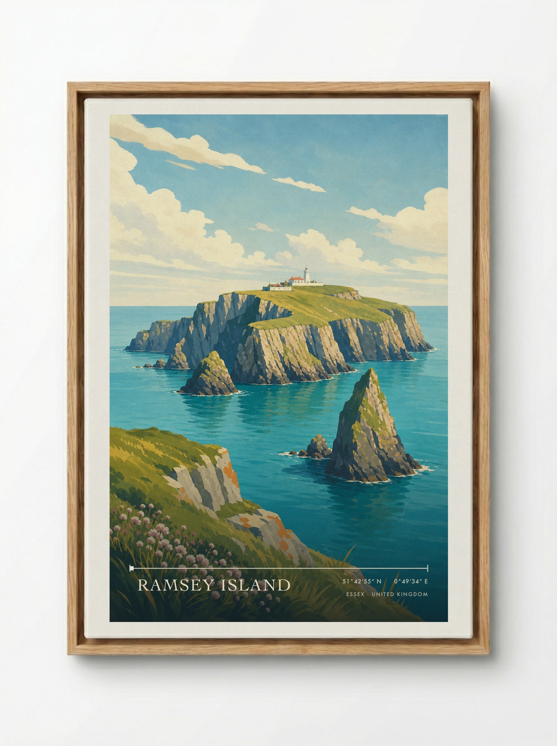 Ramsey Island Essex United Kingdom Travel Poster - Framed Canvas Wood