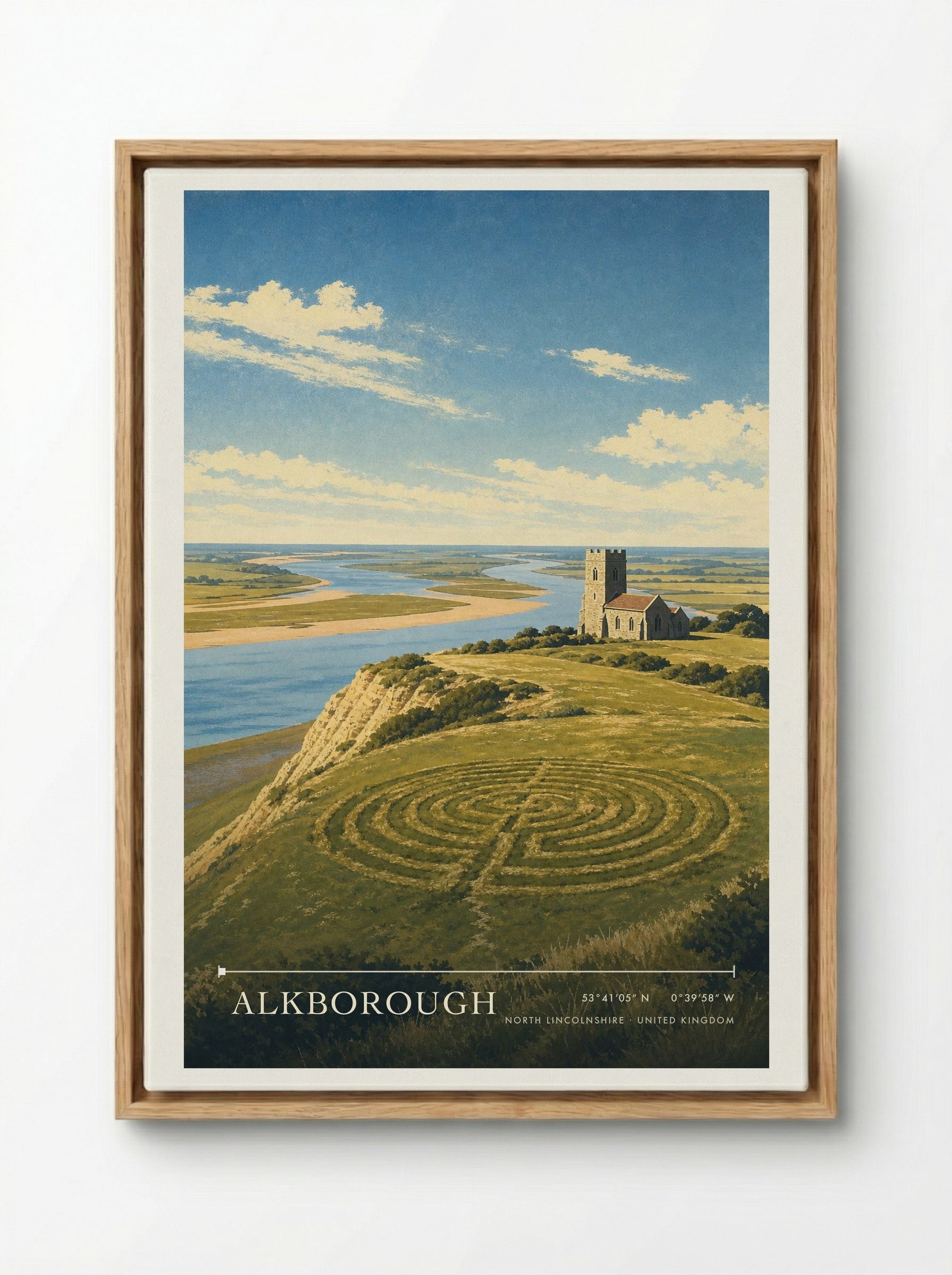 Alkborough North Lincolnshire United Kingdom Travel Poster - Framed Canvas Wood