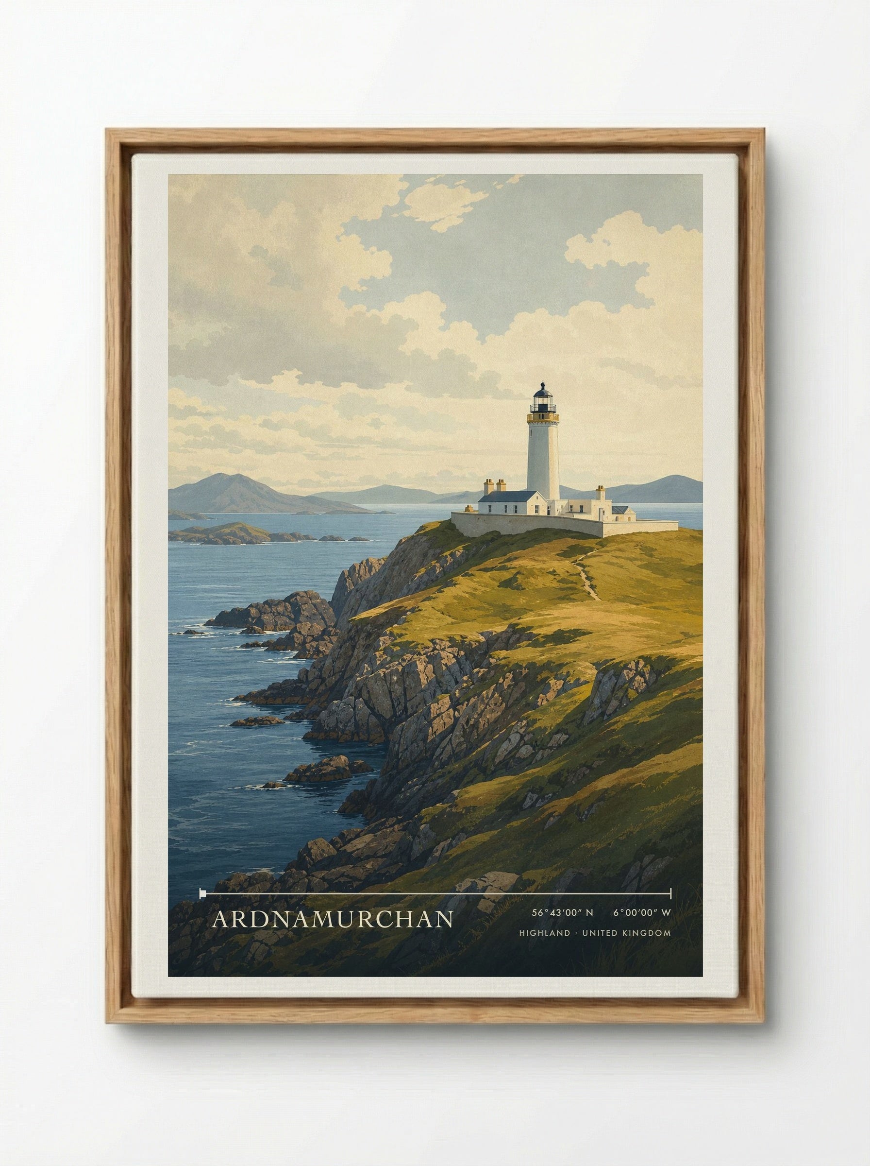 Ardnamurchan Highland United Kingdom Travel Poster - Framed Canvas Wood